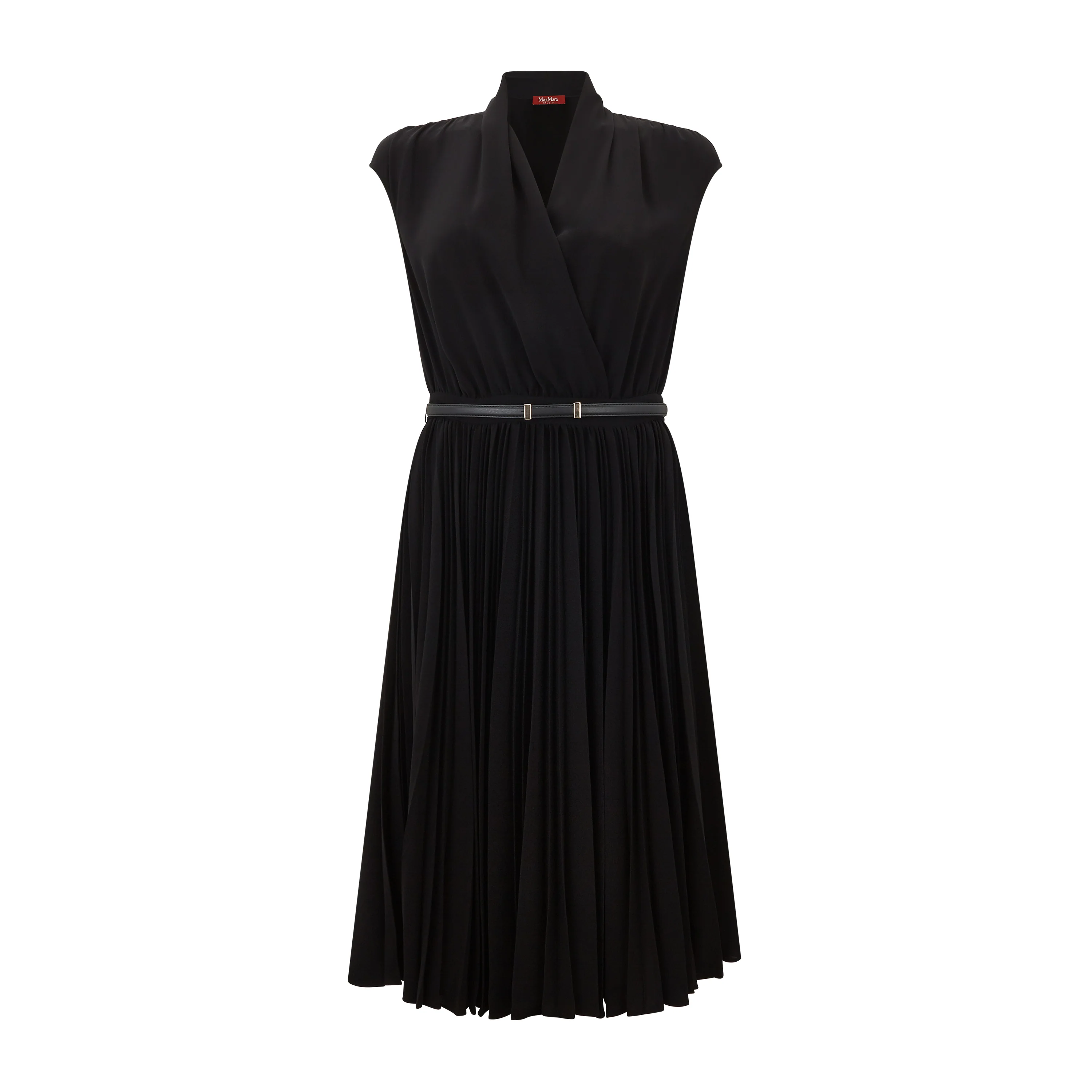 Albino Tailored Belted Plisse Cady Dress