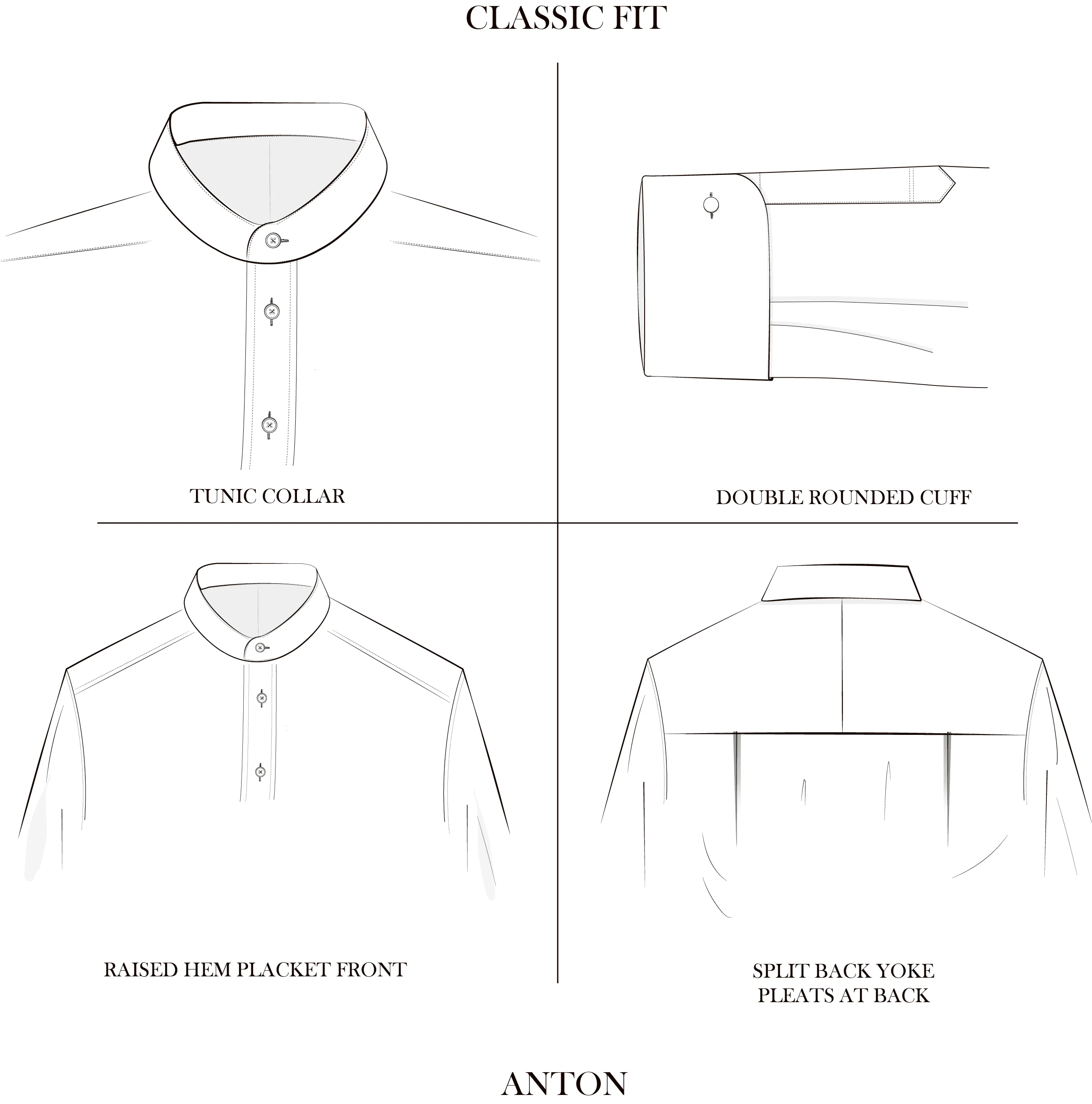 Anton Pale Blue Two Fold Cotton Poplin Tunic Shirt - Image 3
