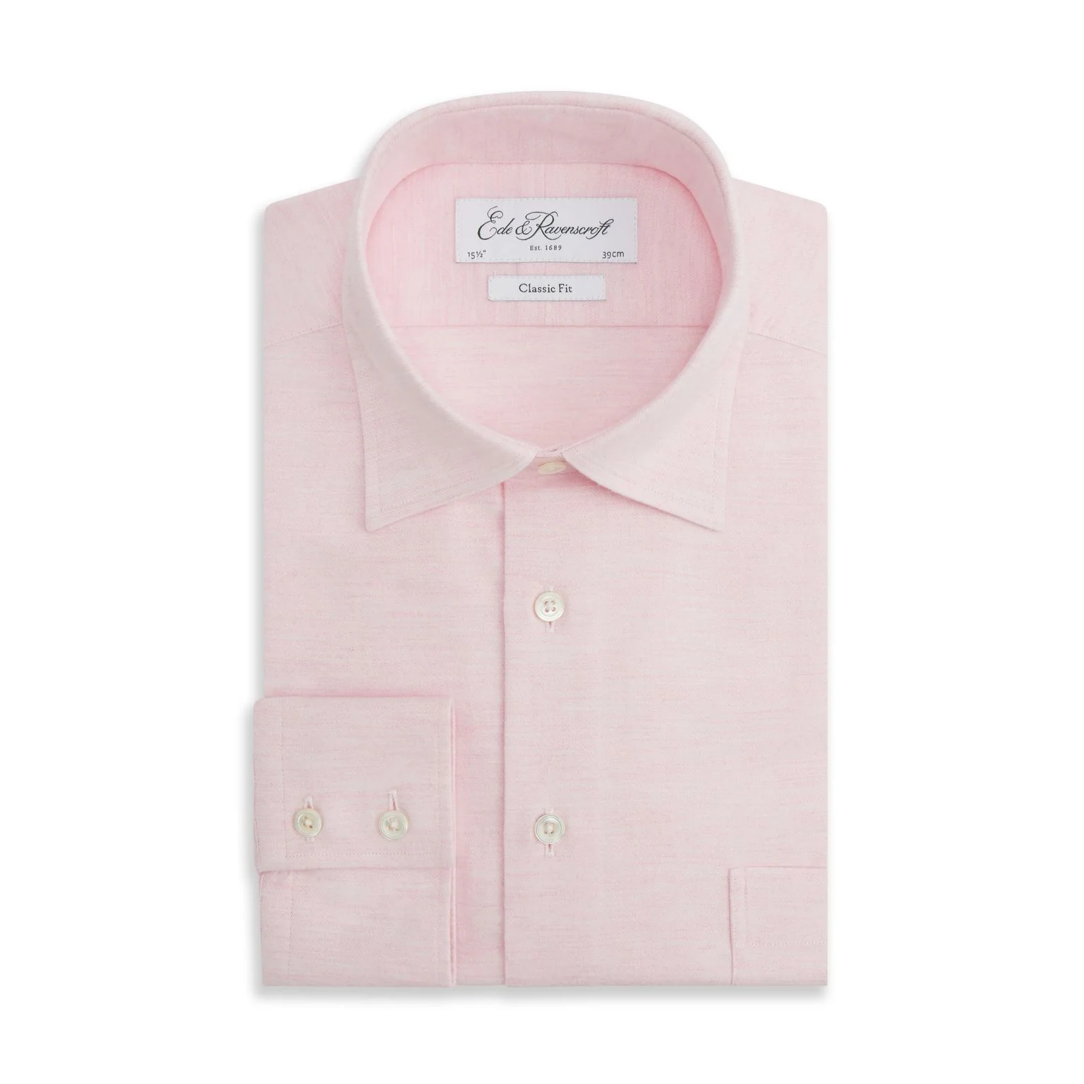 Aragon Pale Pink Cotton Cashmere Twill Shirt