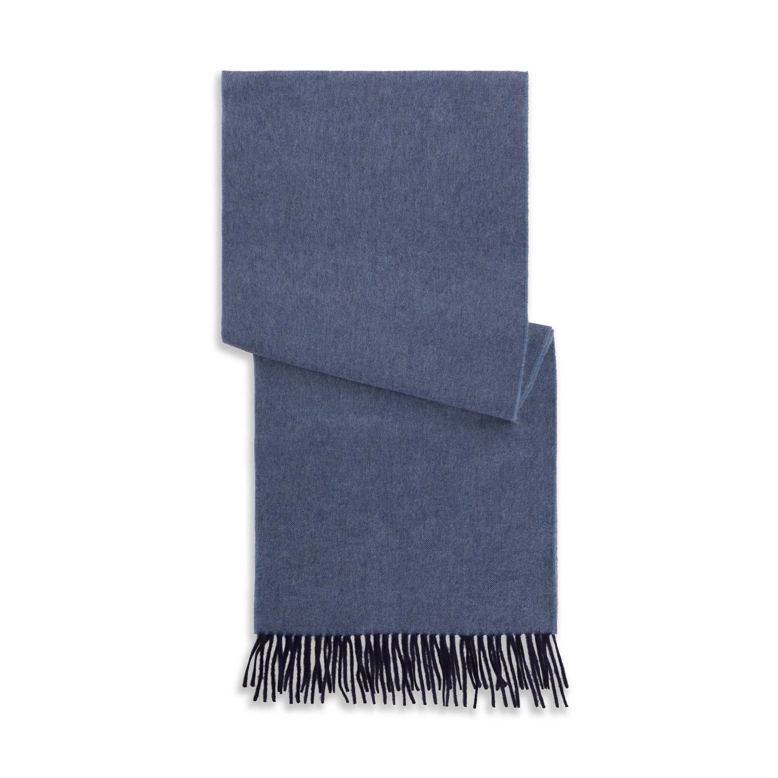 Arran Reversible Navy and Blue Cashmere Scarf - Image 2
