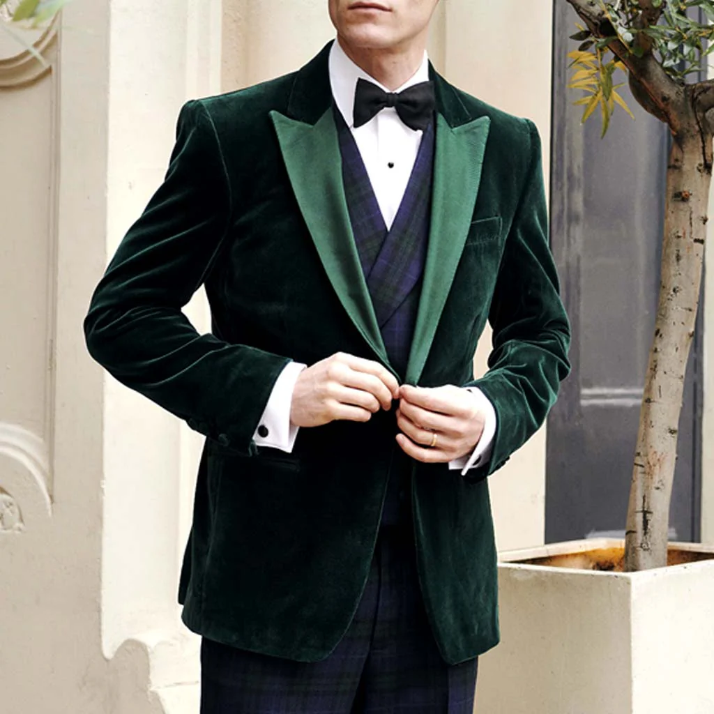 Bailey Bottle Green Velvet Jacket - Image 2