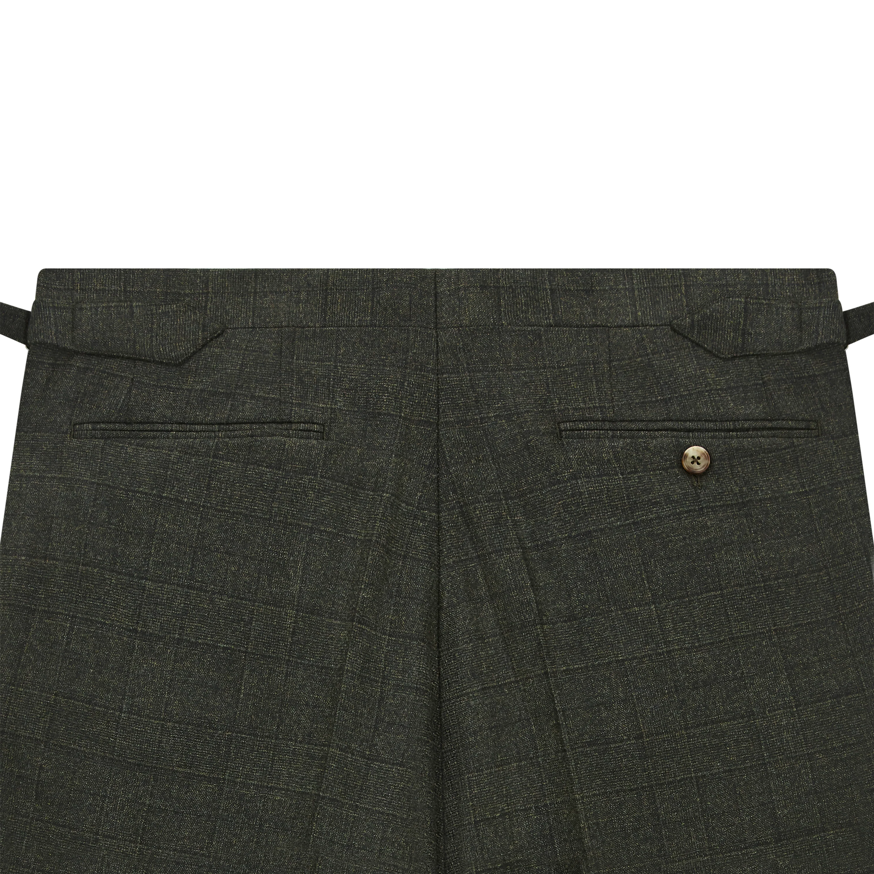 Barnes Green Prince Of Wales Check Flannel Suit - Image 7