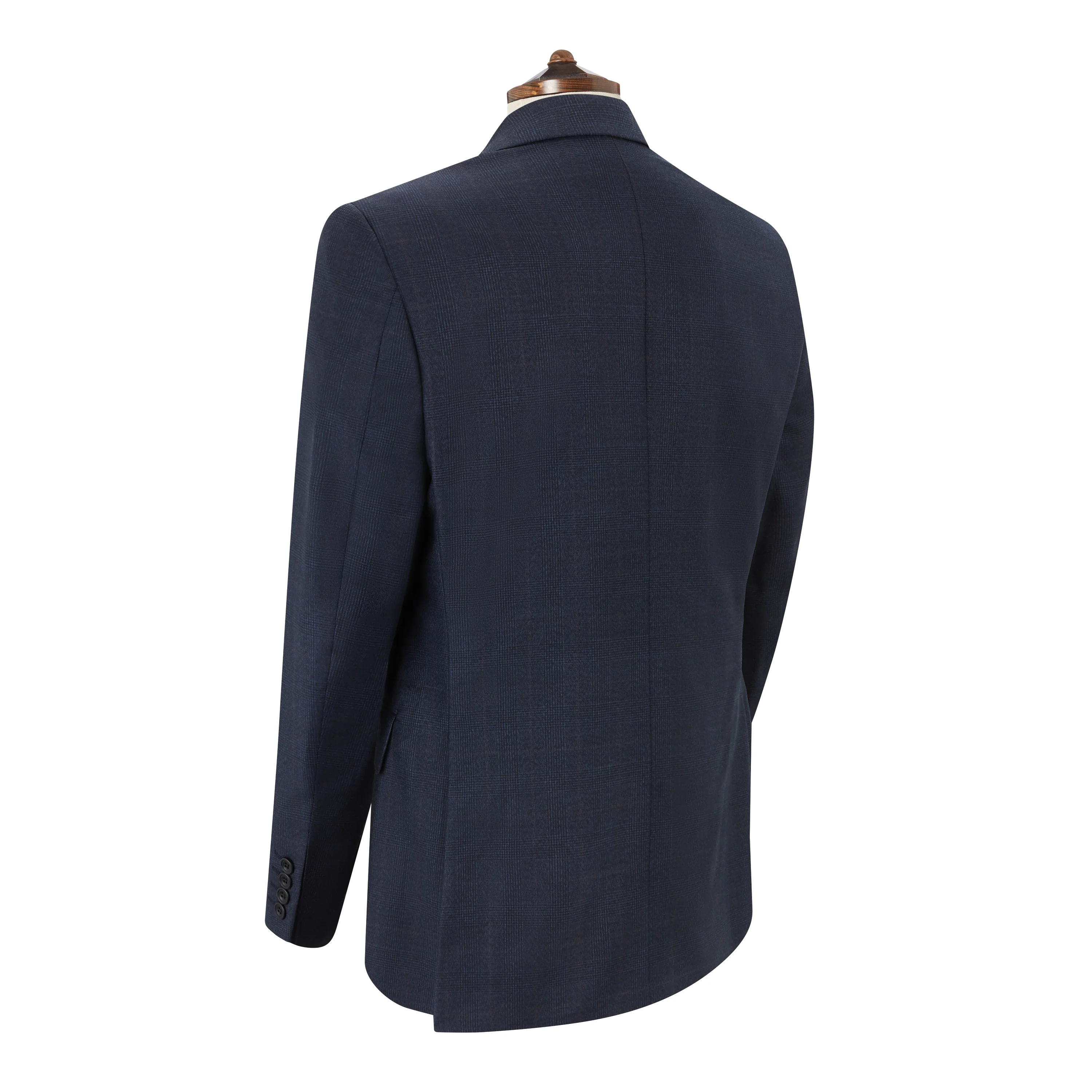 Barnes Light Navy Check Flannel Suit - Image 2