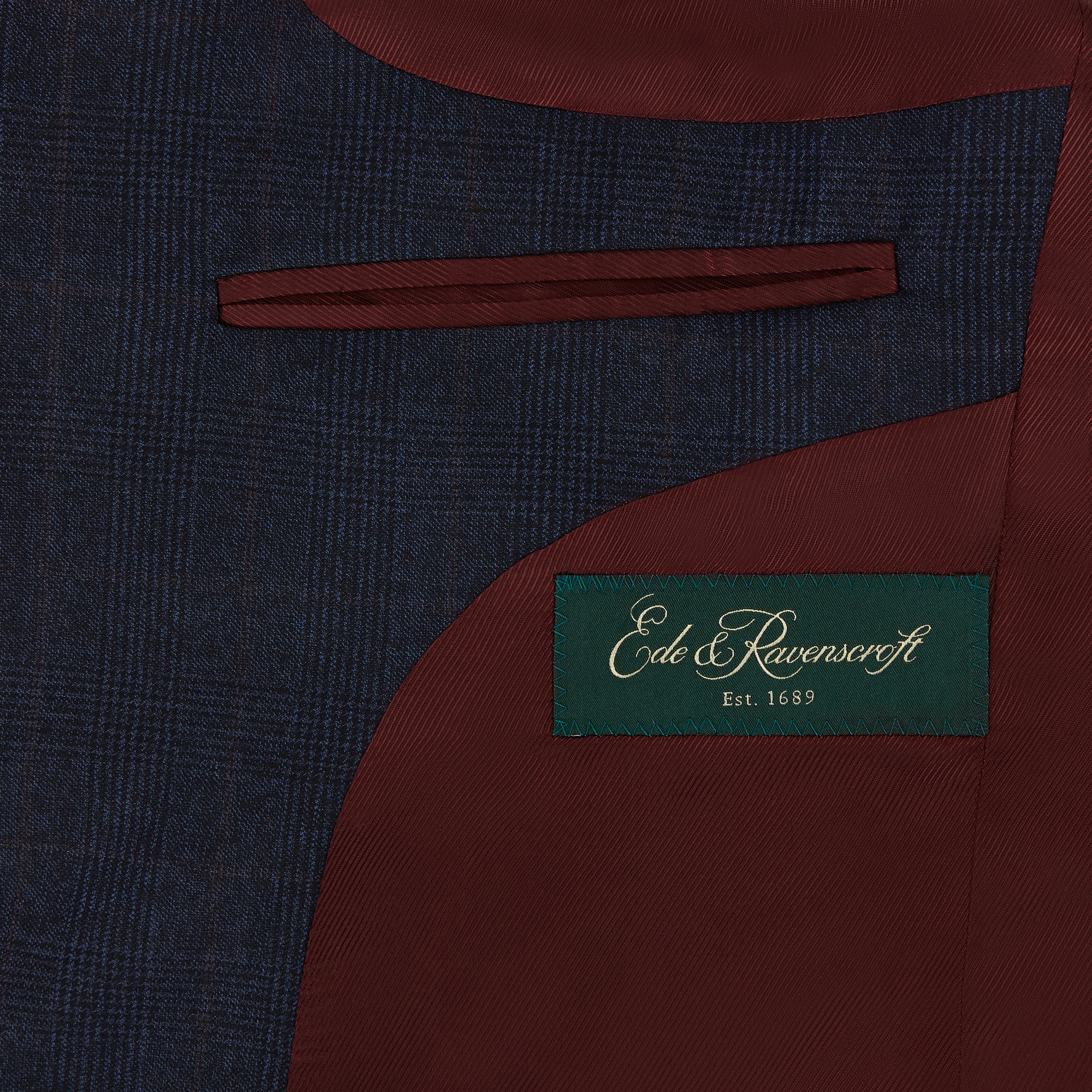 Barnes Light Navy Check Flannel Suit - Image 4