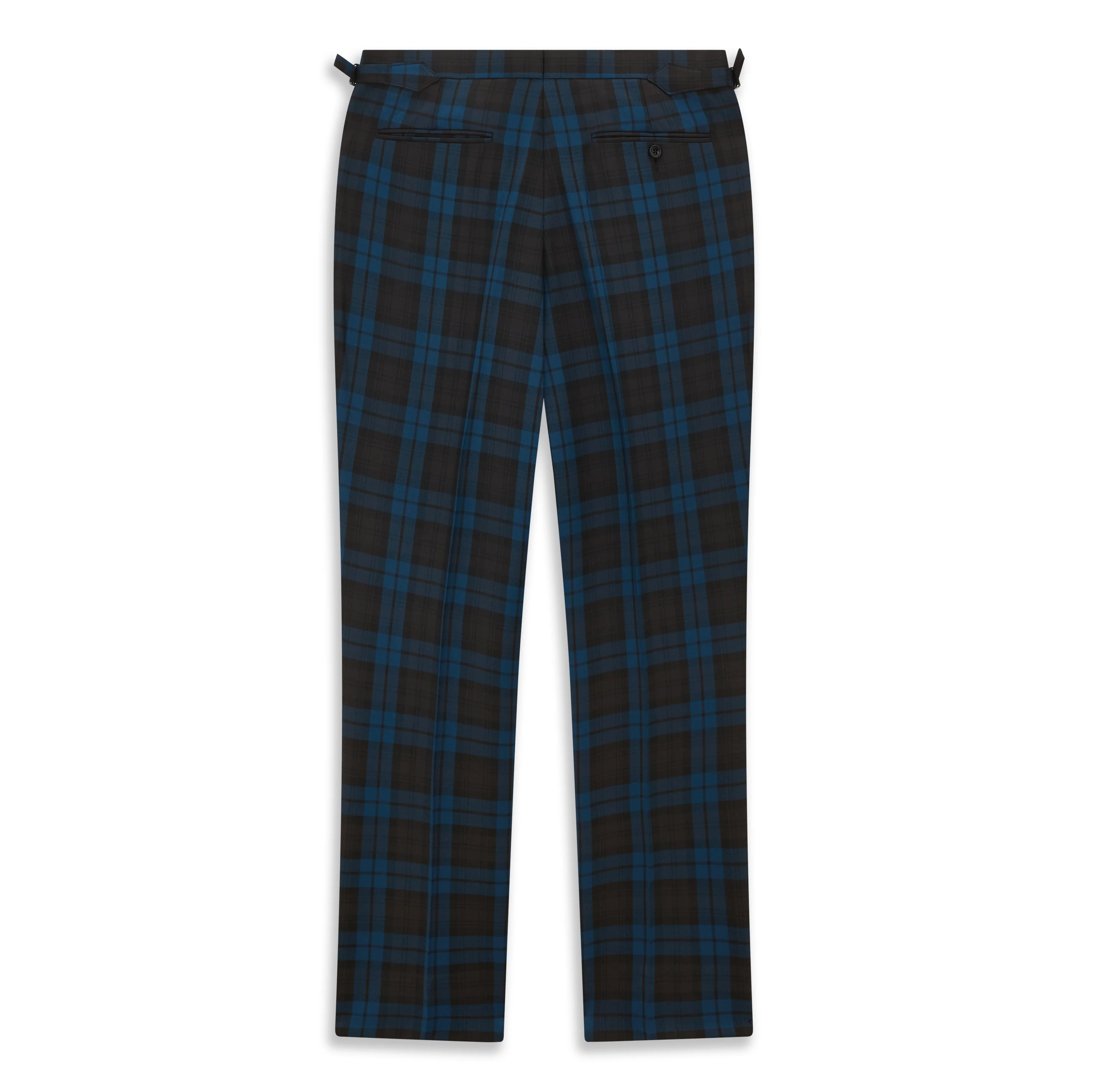 Barney Blue Black Check Evening Trouser - Image 3