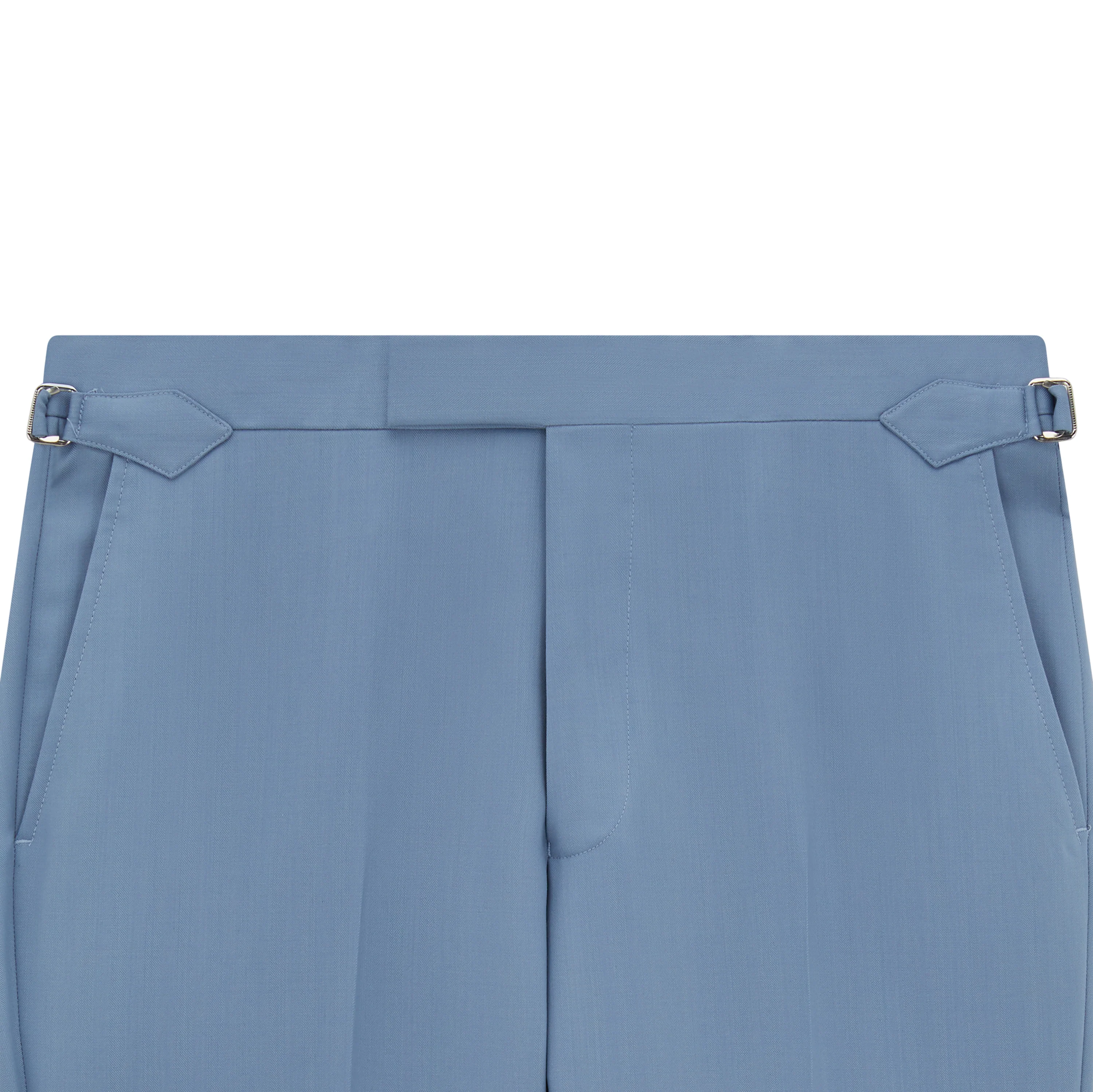Barney Blue Herringbone Trouser - Image 4