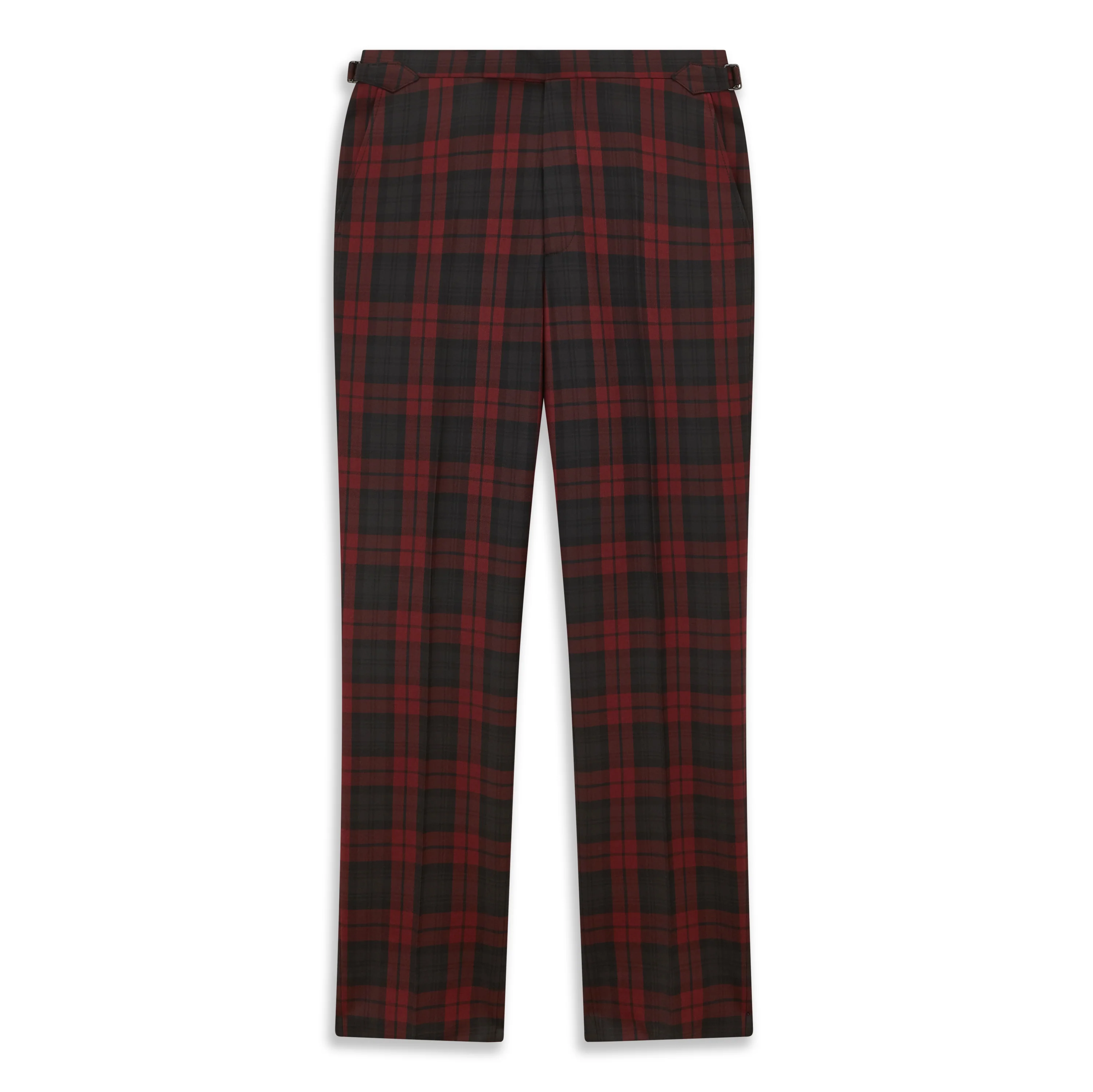 Barney Burgundy Black Check Evening Trouser - Image 2