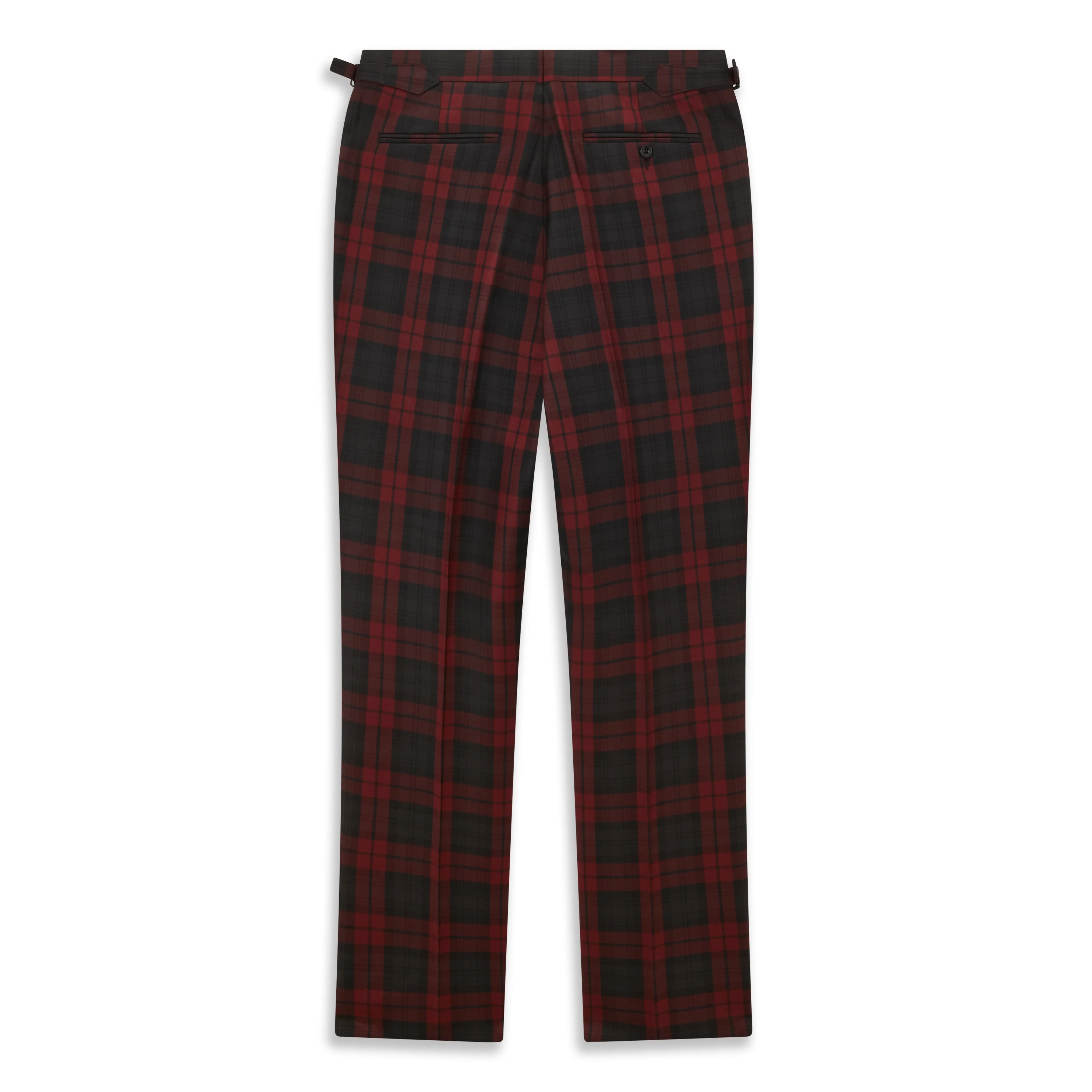 Barney Burgundy Black Check Evening Trouser - Image 3
