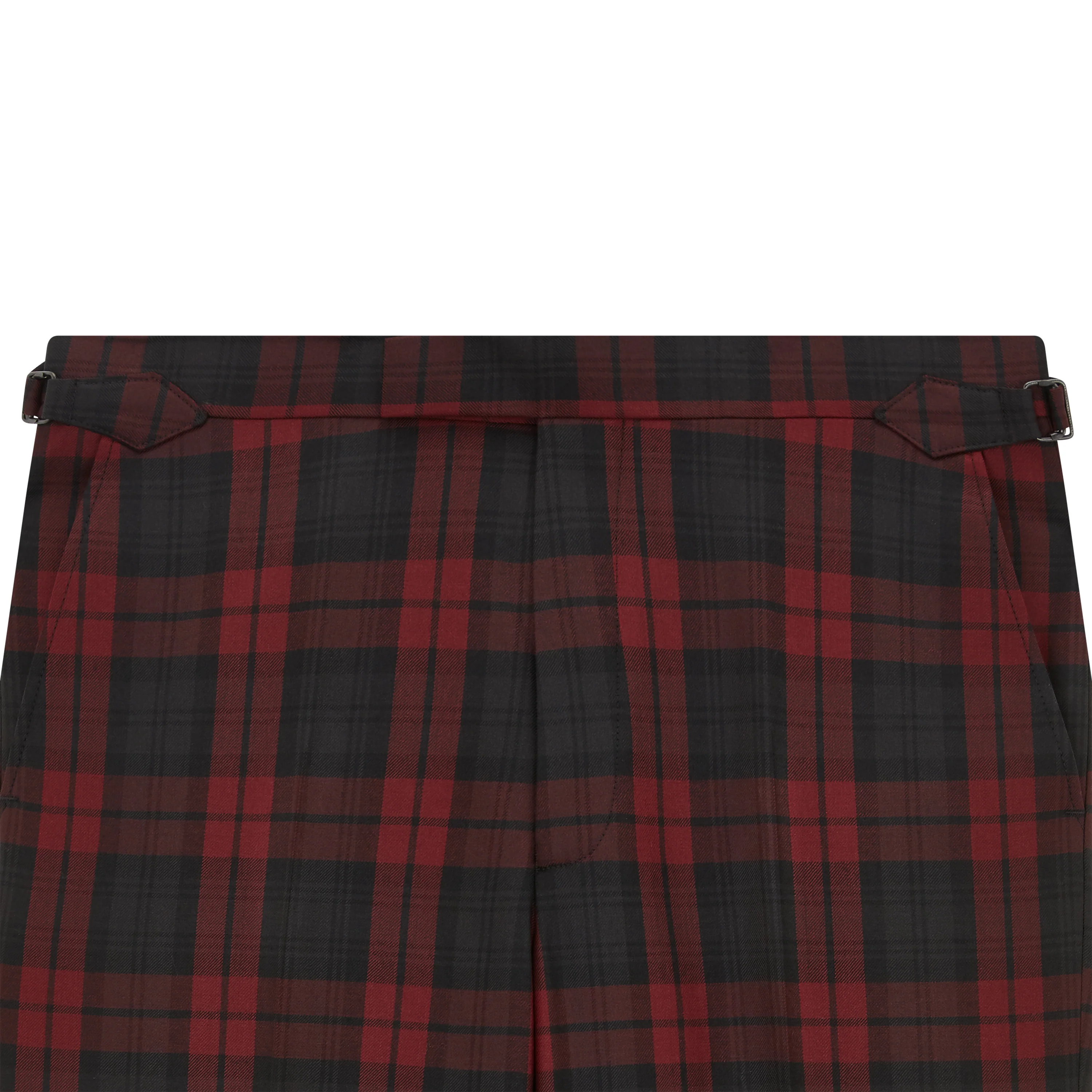 Barney Burgundy Black Check Evening Trouser - Image 4