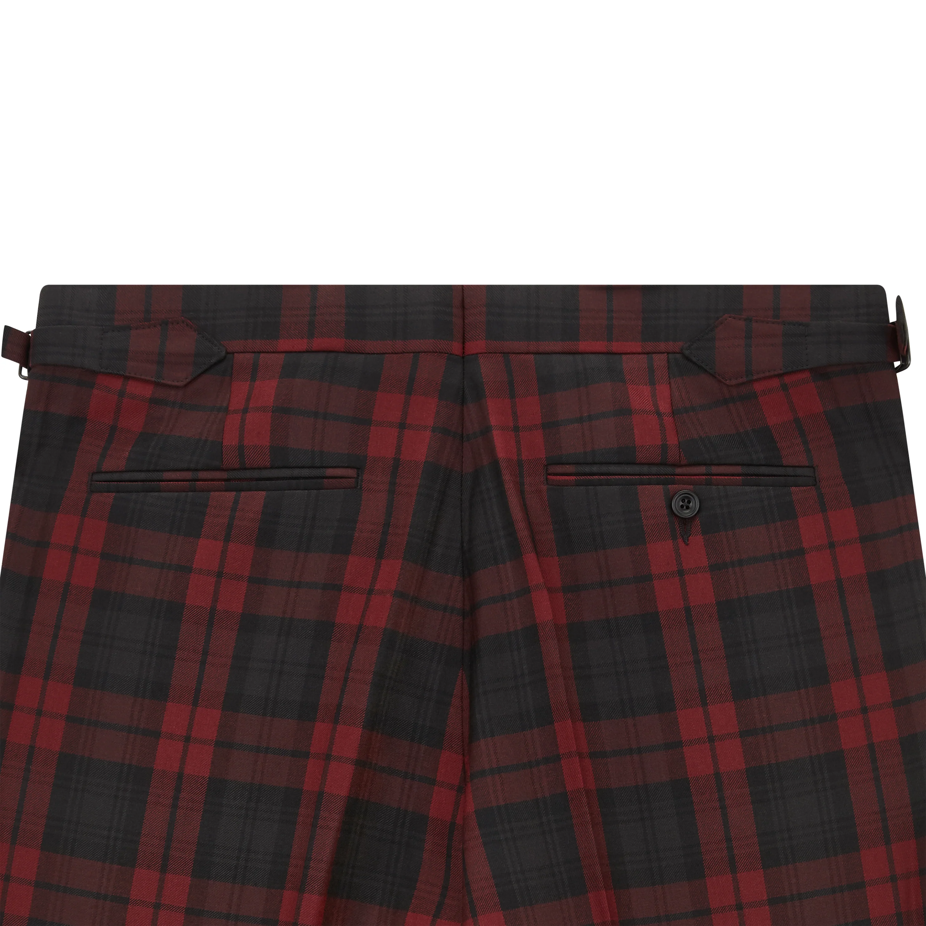 Barney Burgundy Black Check Evening Trouser - Image 5