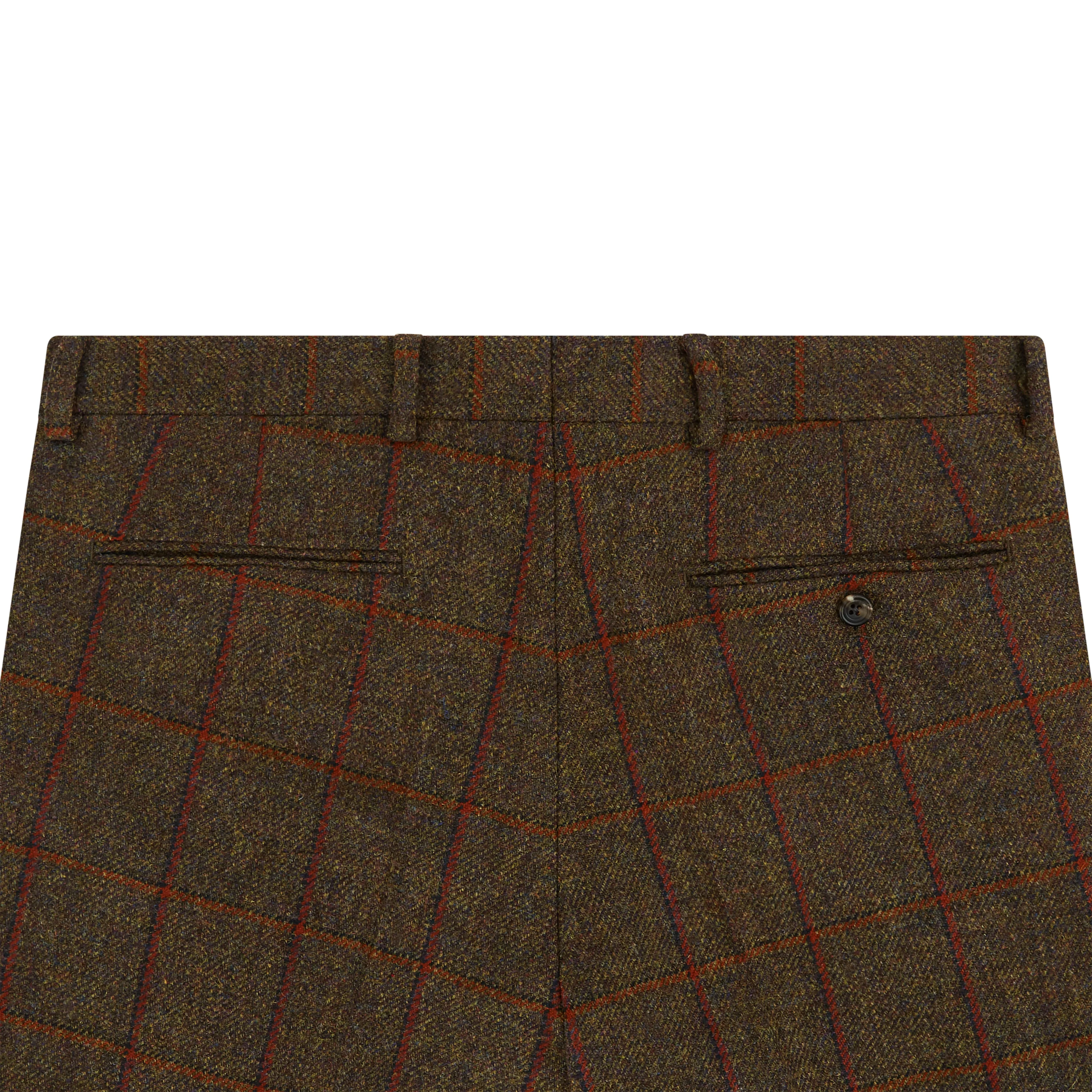 Barney Green Rust Windowpane Tweed Trouser - Image 4