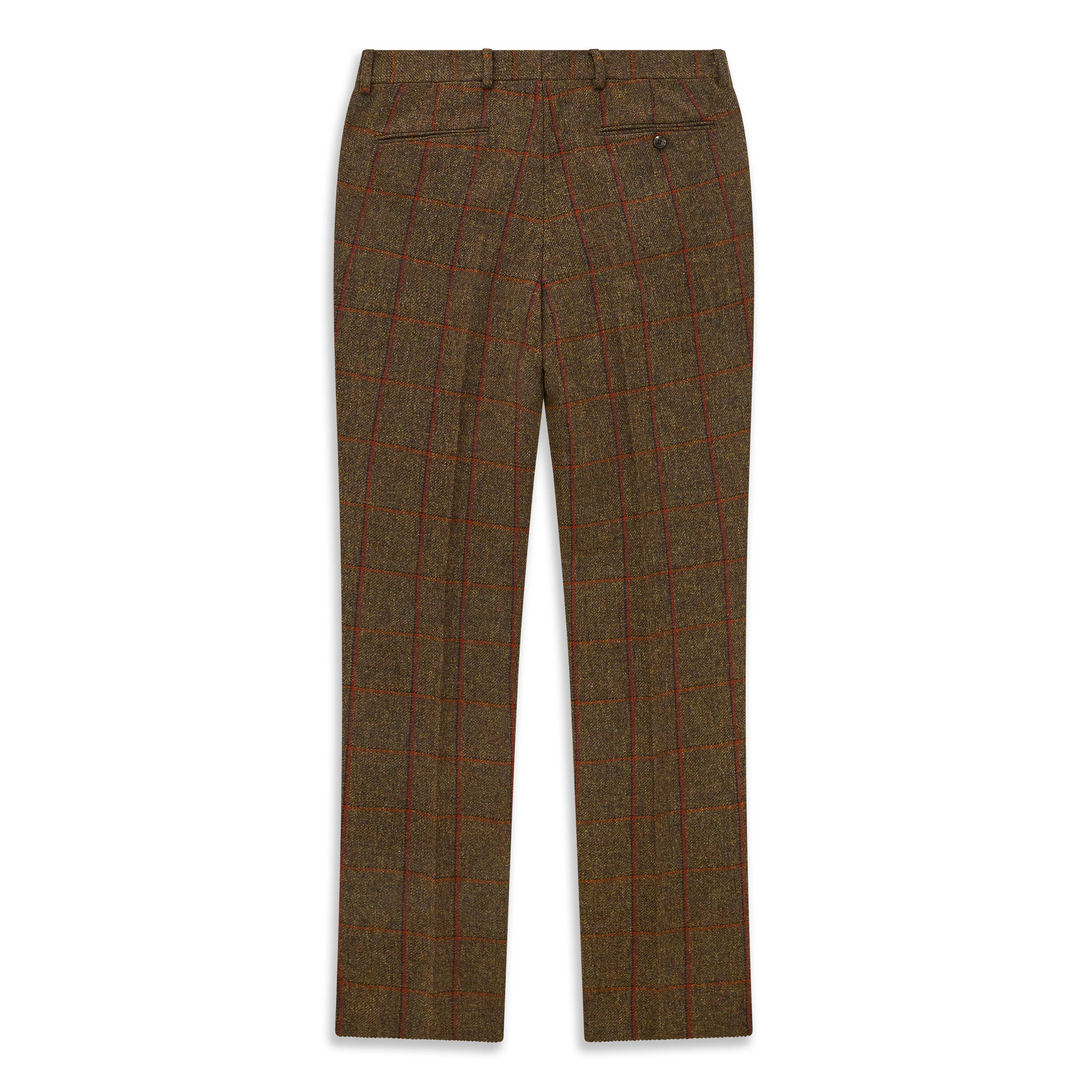 Barney Green Rust Windowpane Tweed Trouser - Image 5