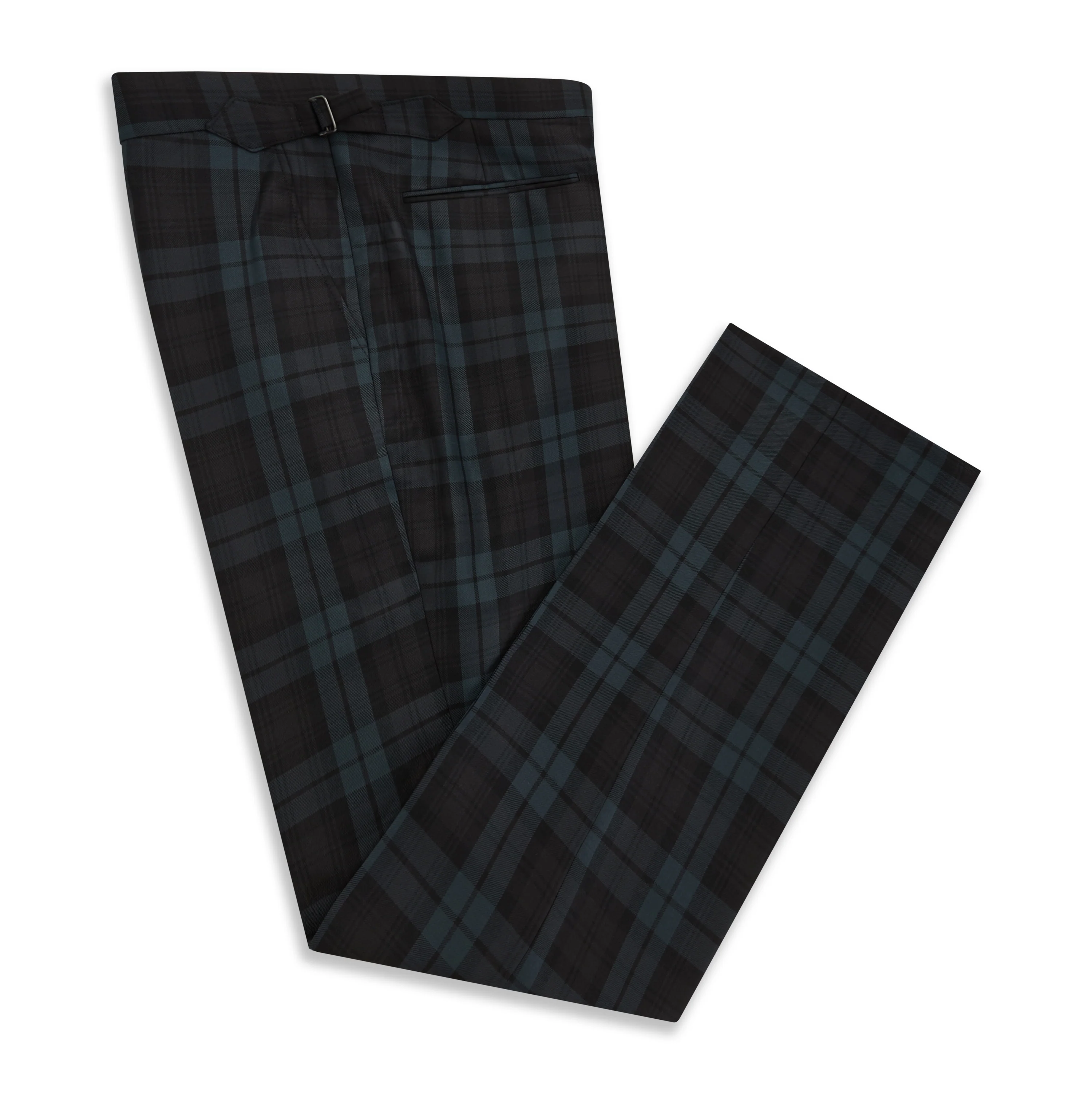 Barney Teal Black Check Evening Trouser