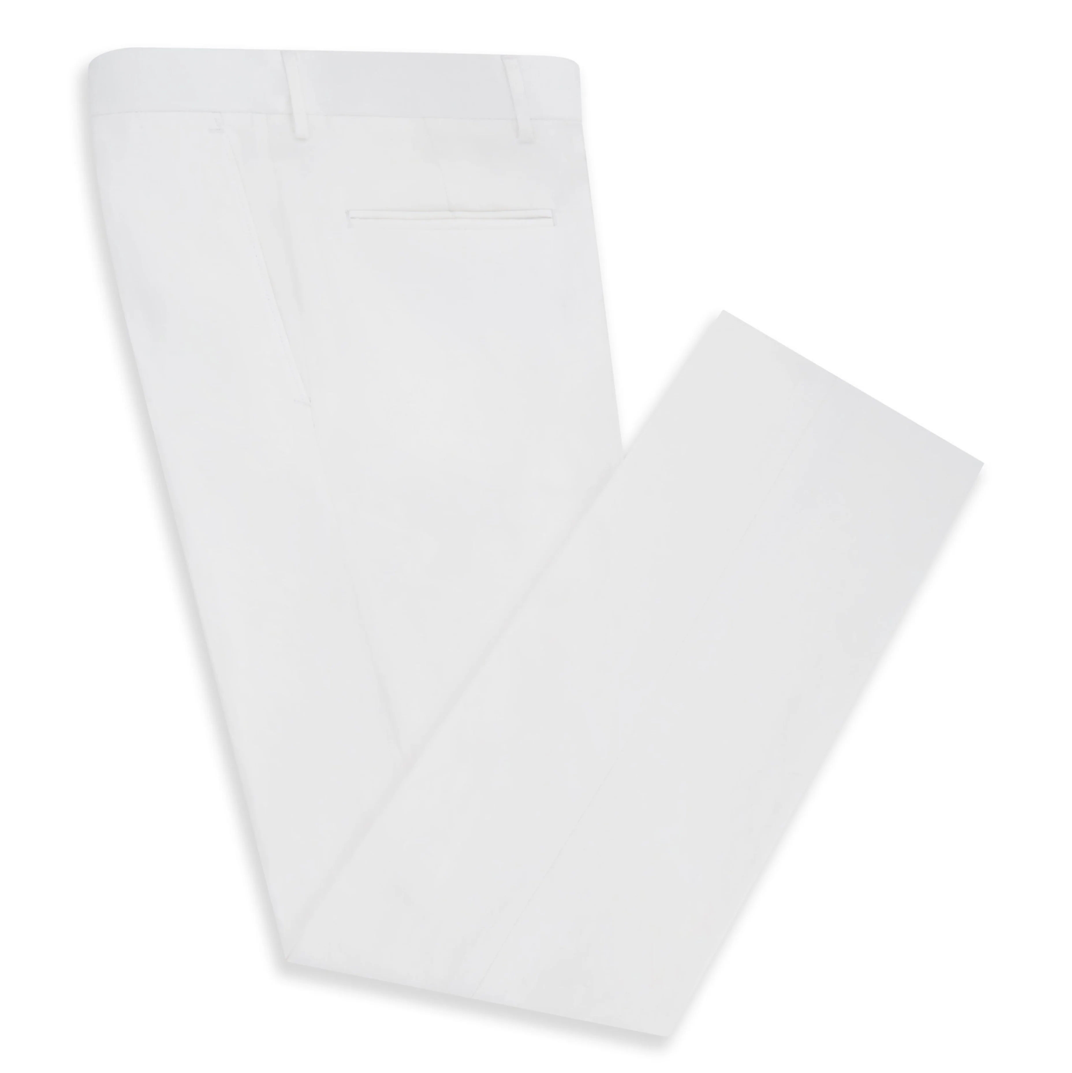 Barney White Twill Cotton Linen Trousers