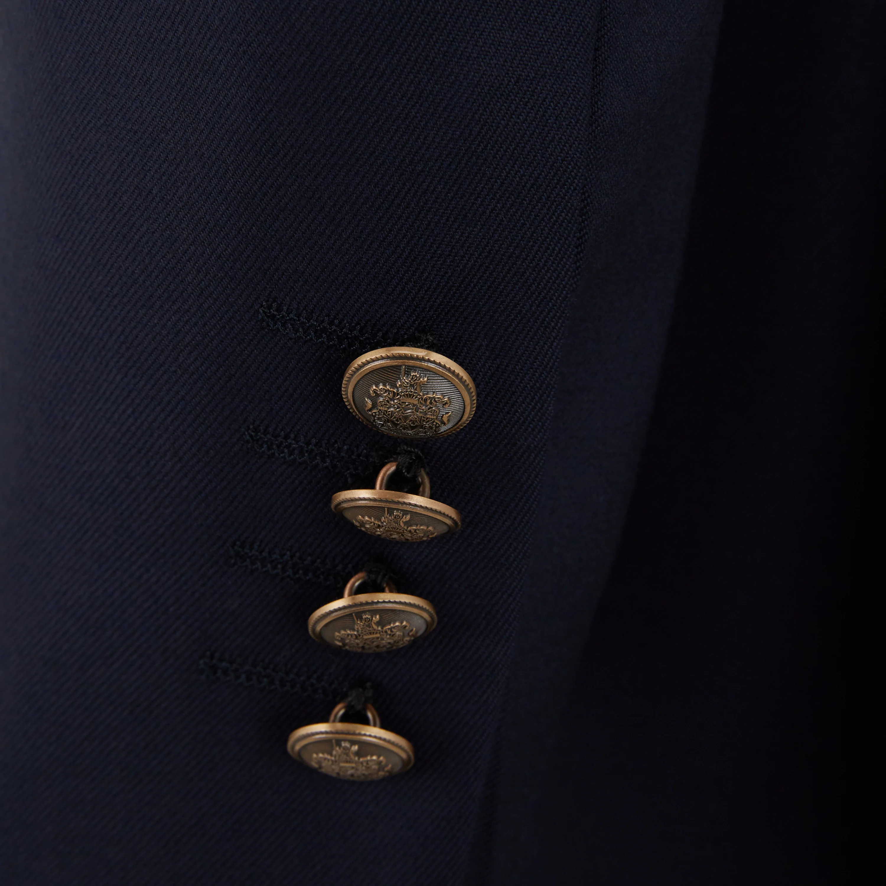 Baylen Navy Double Breasted Wool Blazer - Image 3