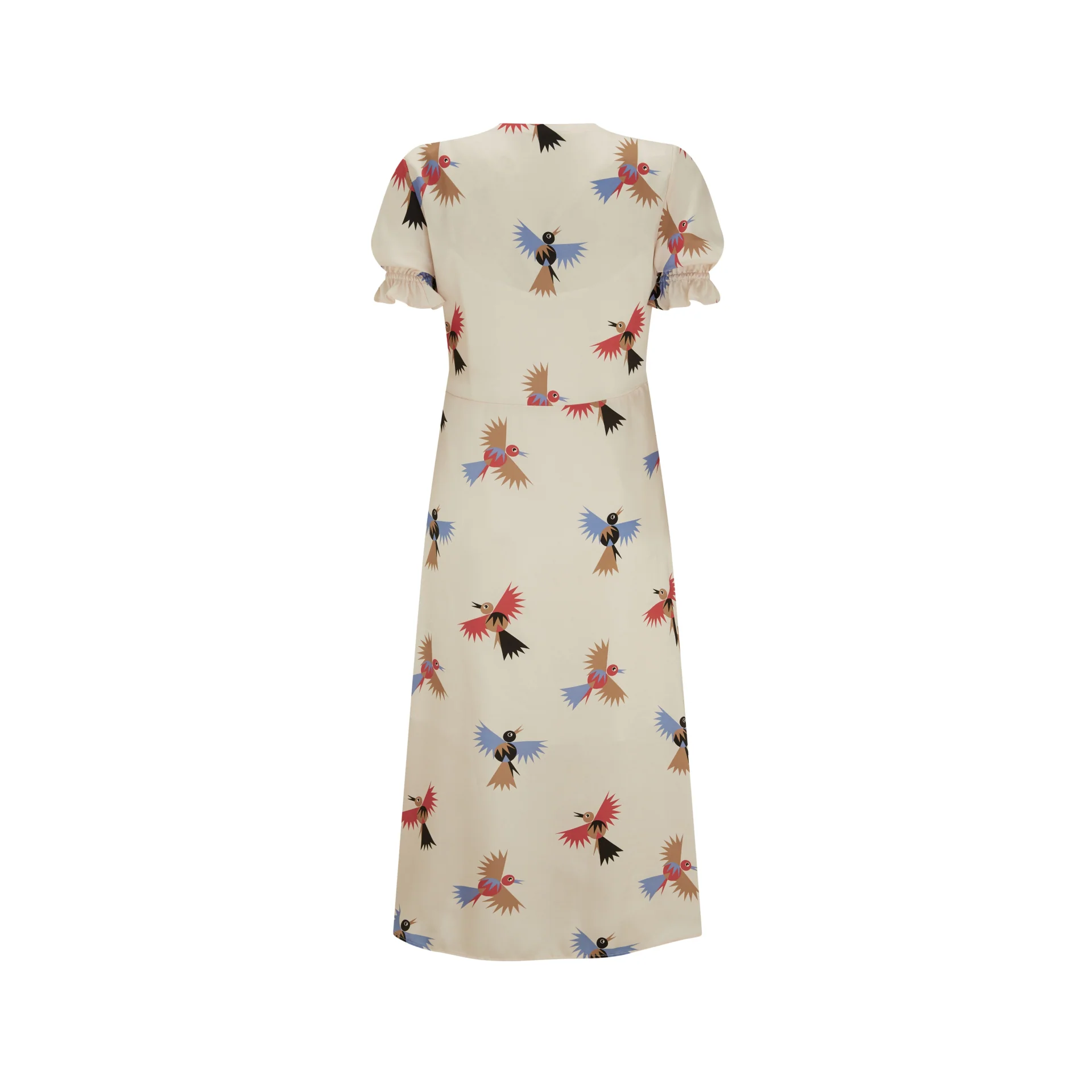Bird Print Ivory White Dress - Image 2