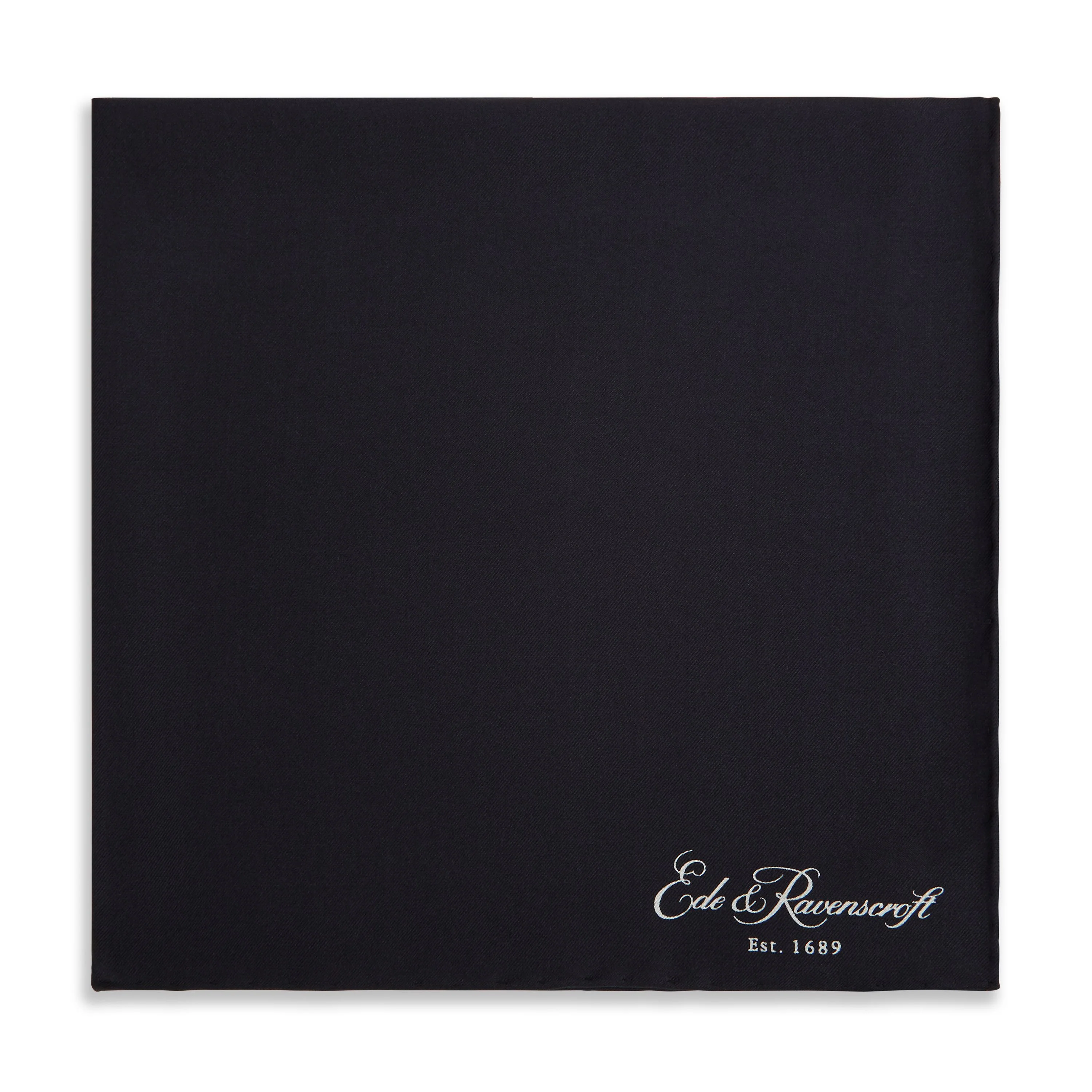 Black Silk Fine Twill Pocket Square