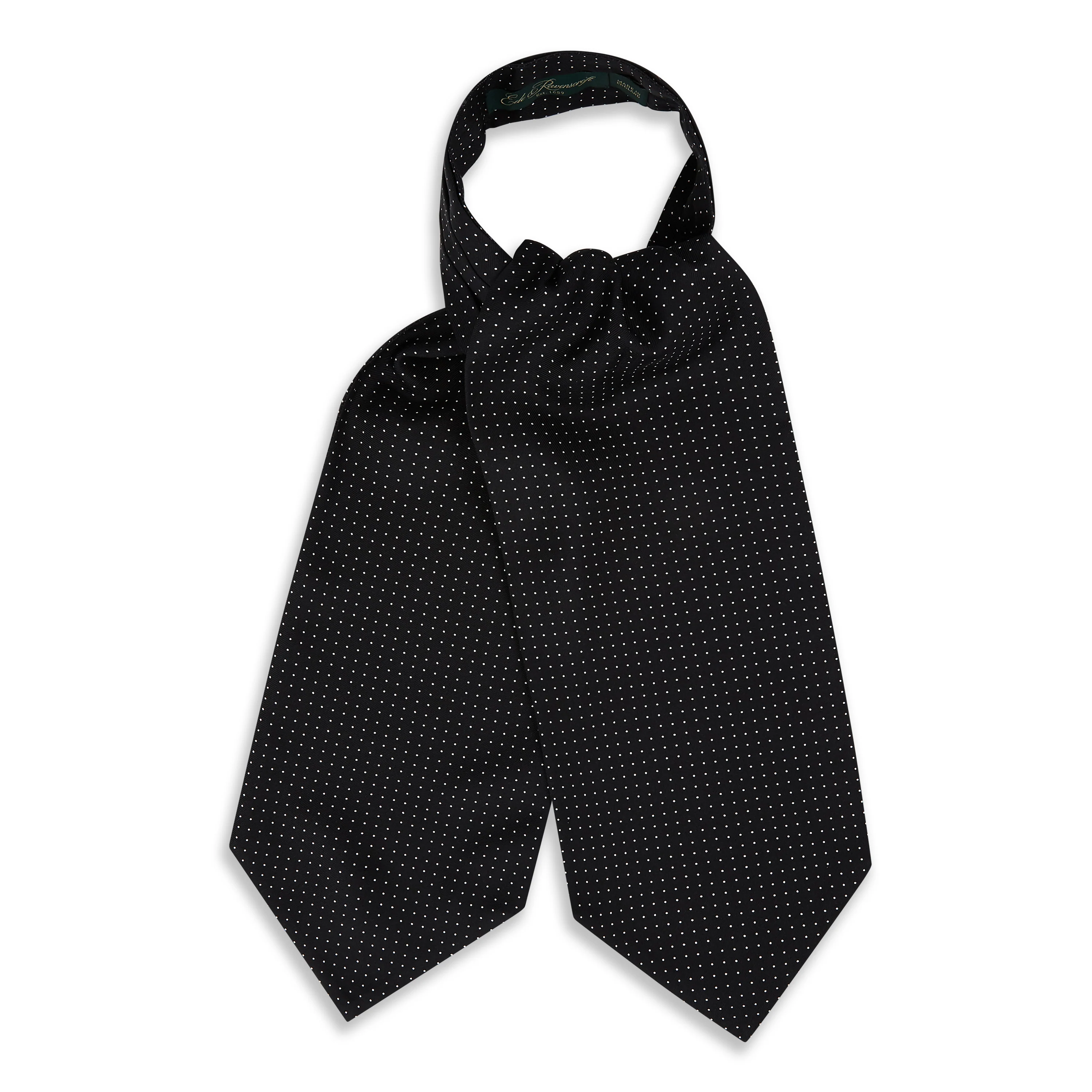 Black Ivory Polka Dot Printed Silk Cravat