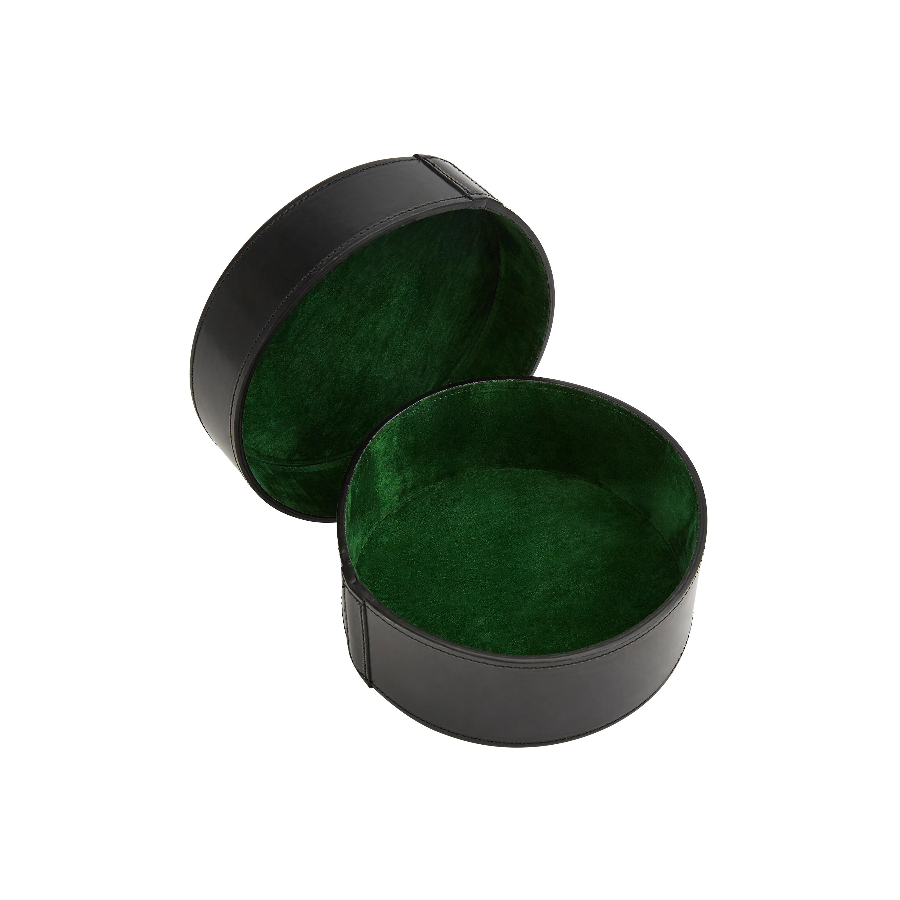 Black Leather Round Collar Box - Image 4