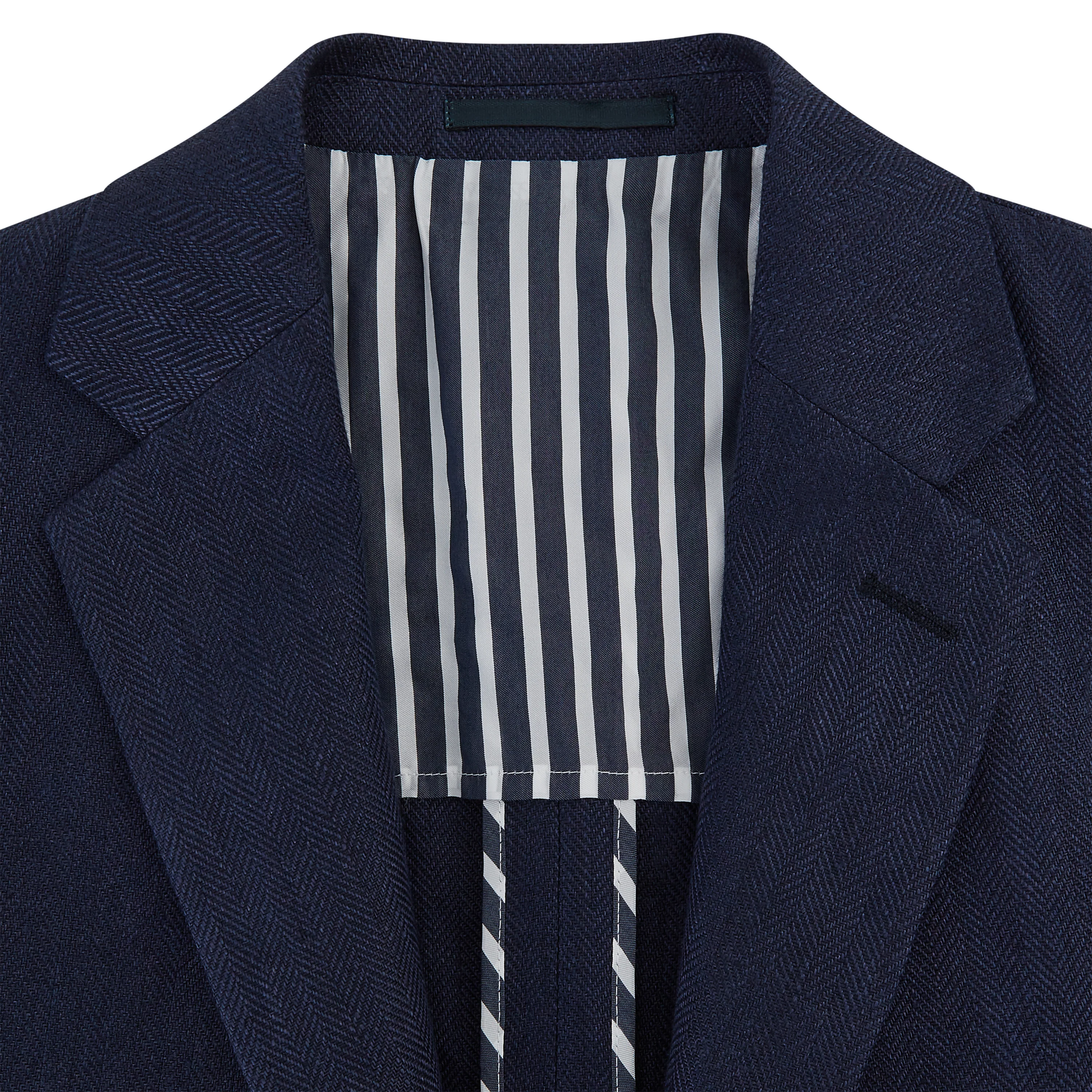 Bletchley Navy Herringbone Linen Jacket - Image 4