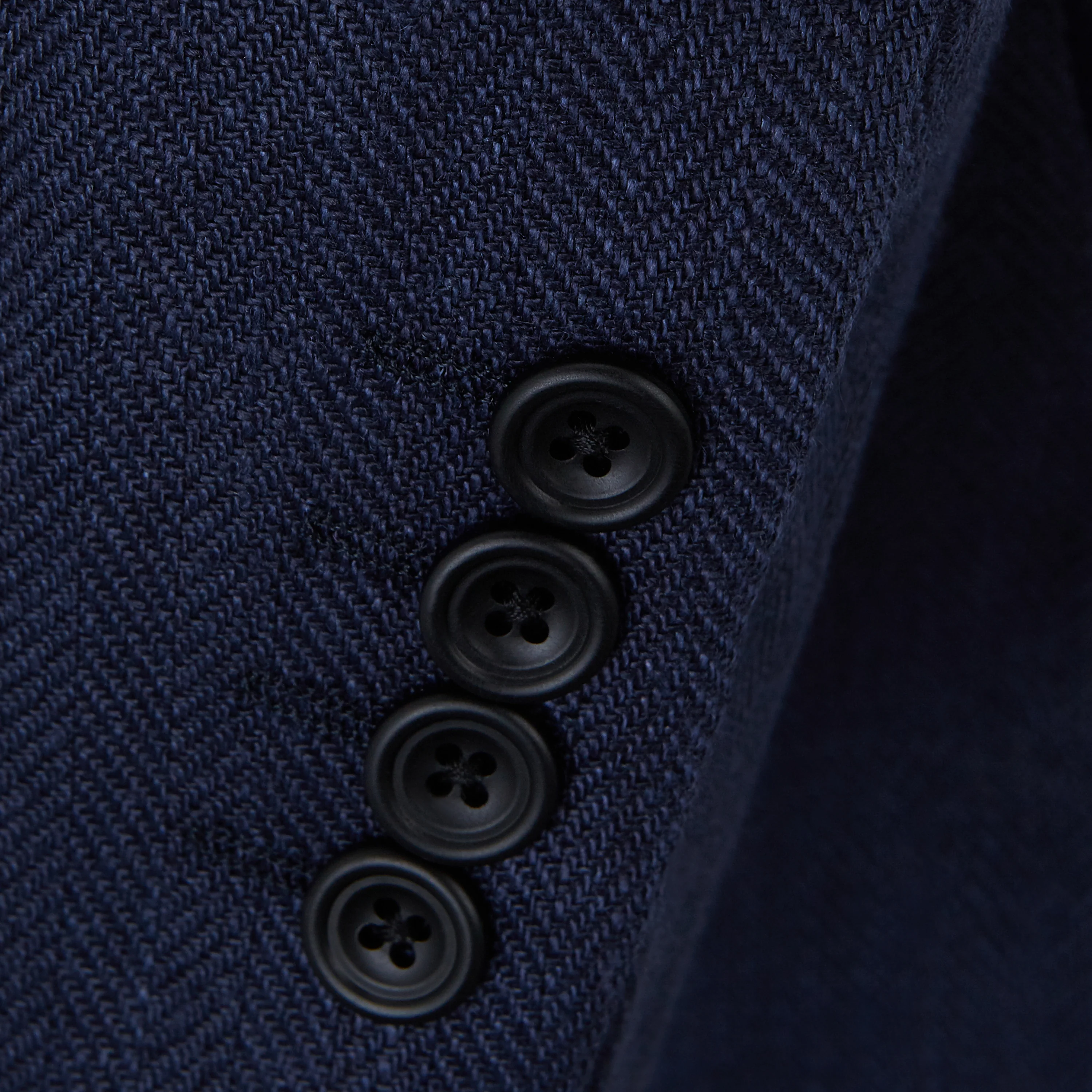 Bletchley Navy Herringbone Linen Jacket - Image 6