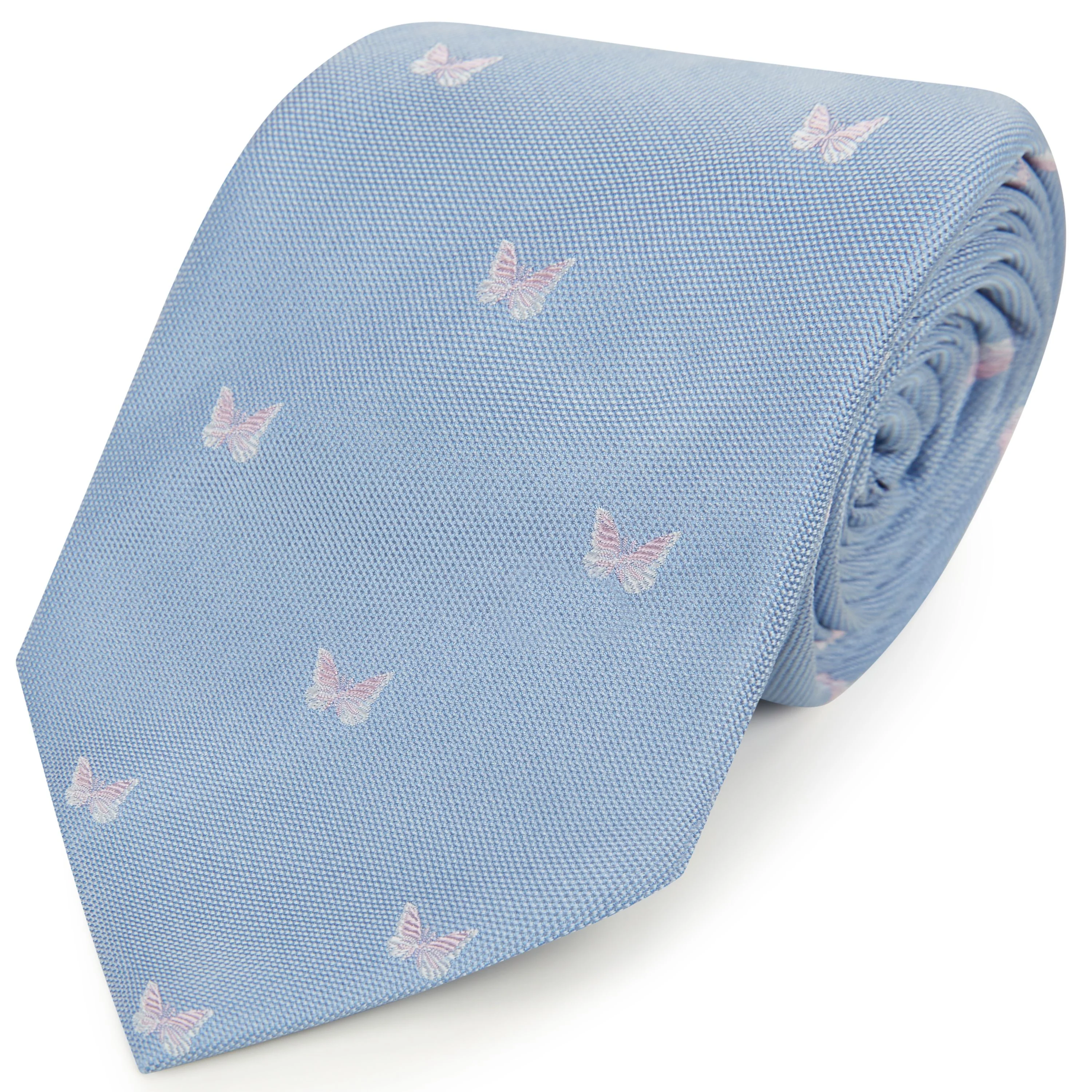 Blue Butterfly Woven Silk Tie