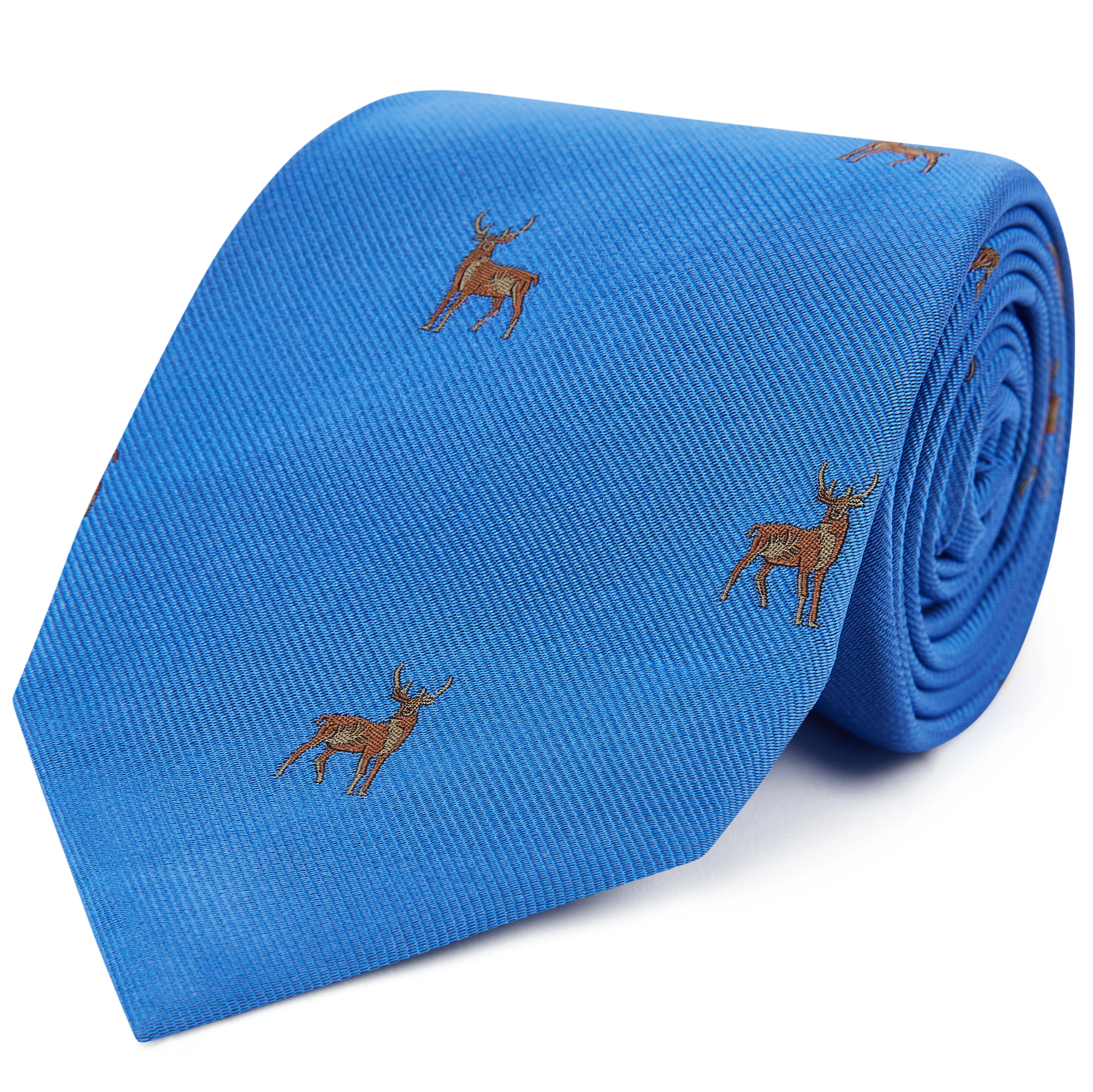 Blue Deer Twill Woven Silk Tie