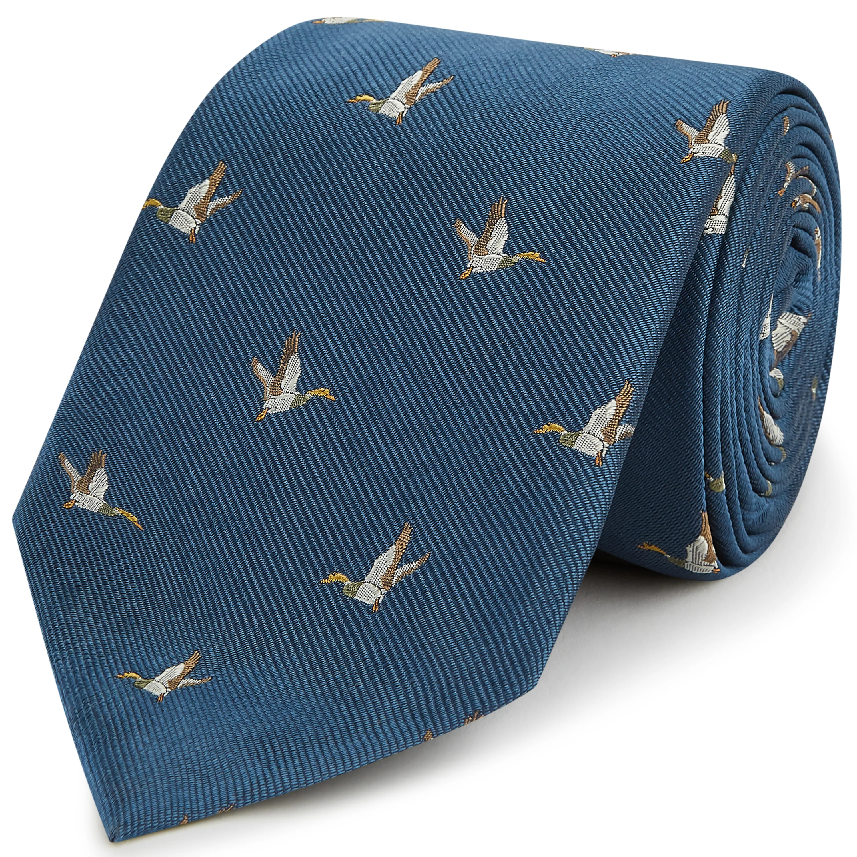 Blue Flying Duck Woven Silk Tie