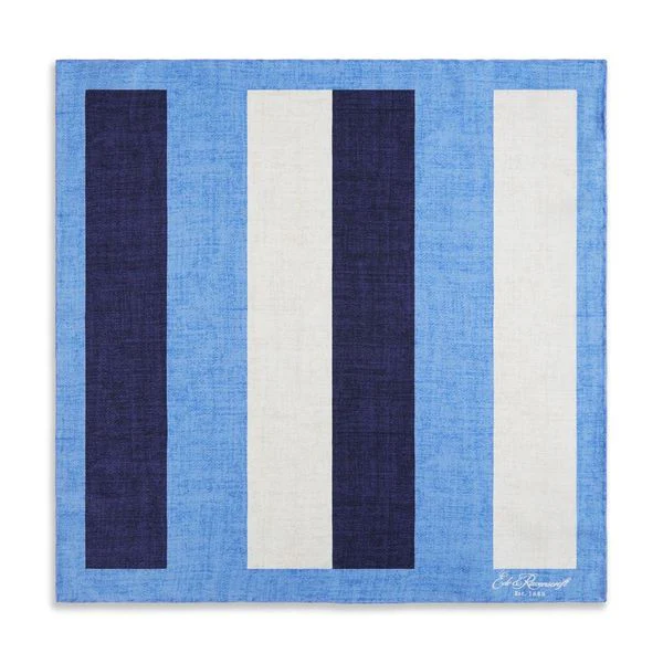 Blue Navy Stripe Pocket Square - Image 2