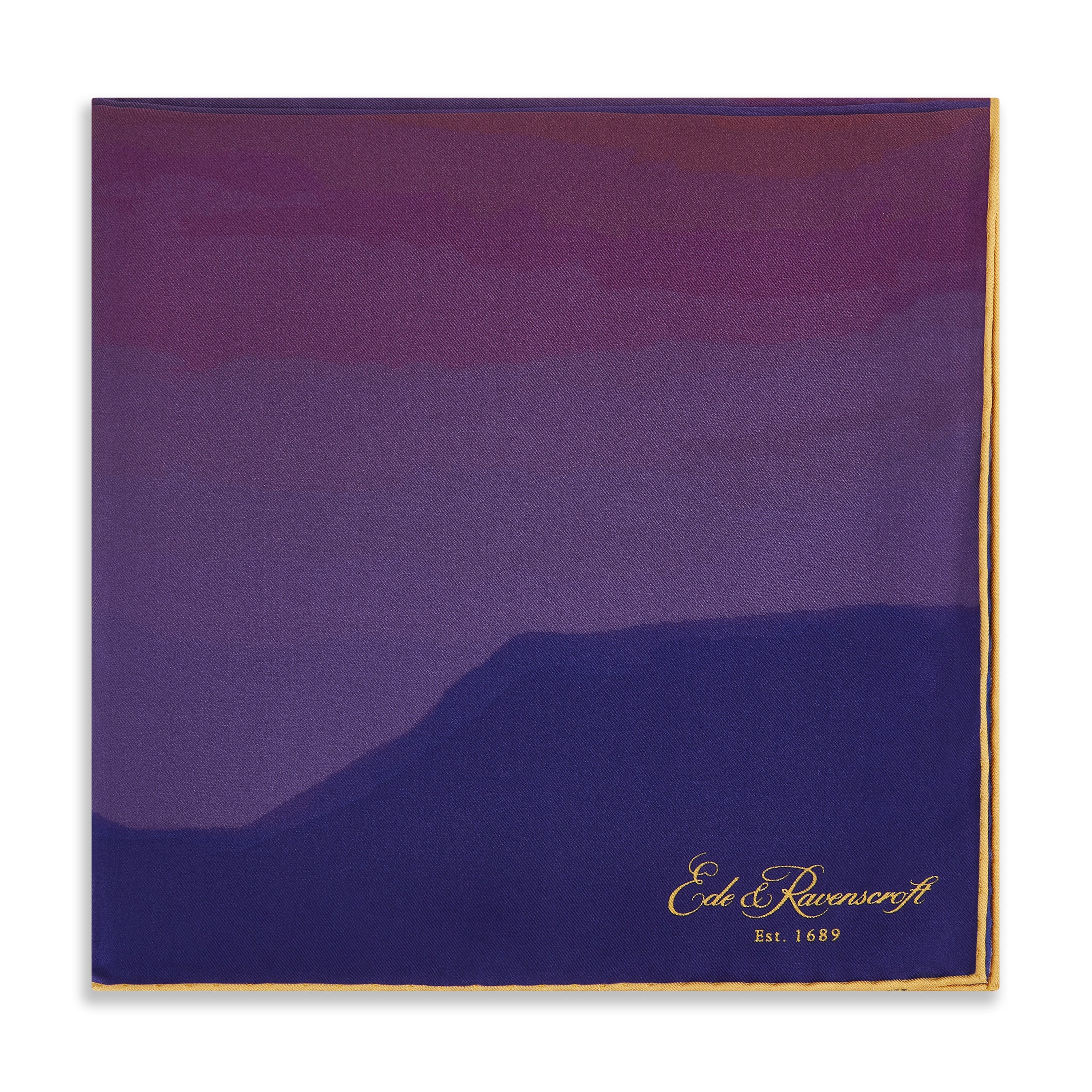 Blue Orange Sunrise Silk Square Scarf
