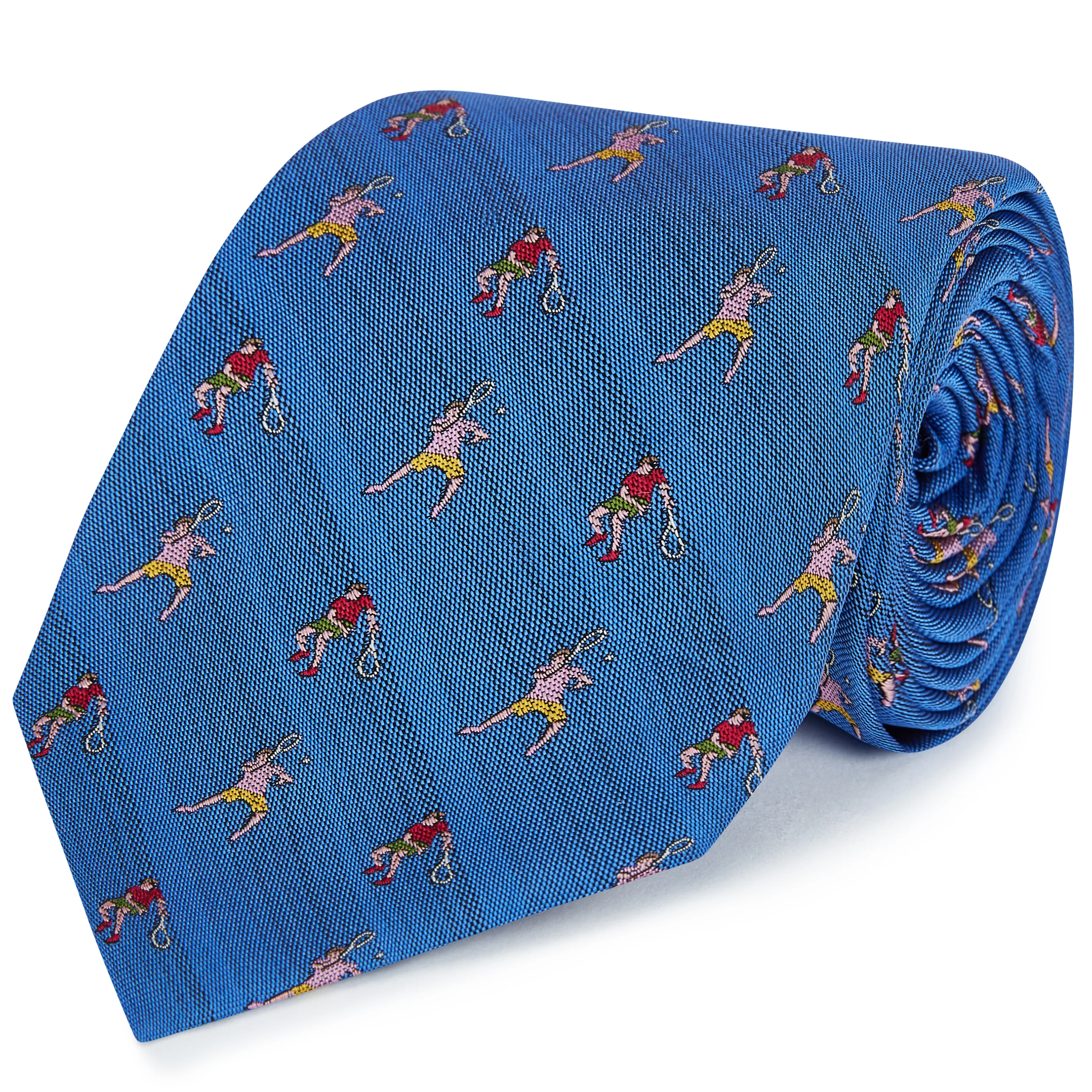 Blue Tennis Woven Silk Tie