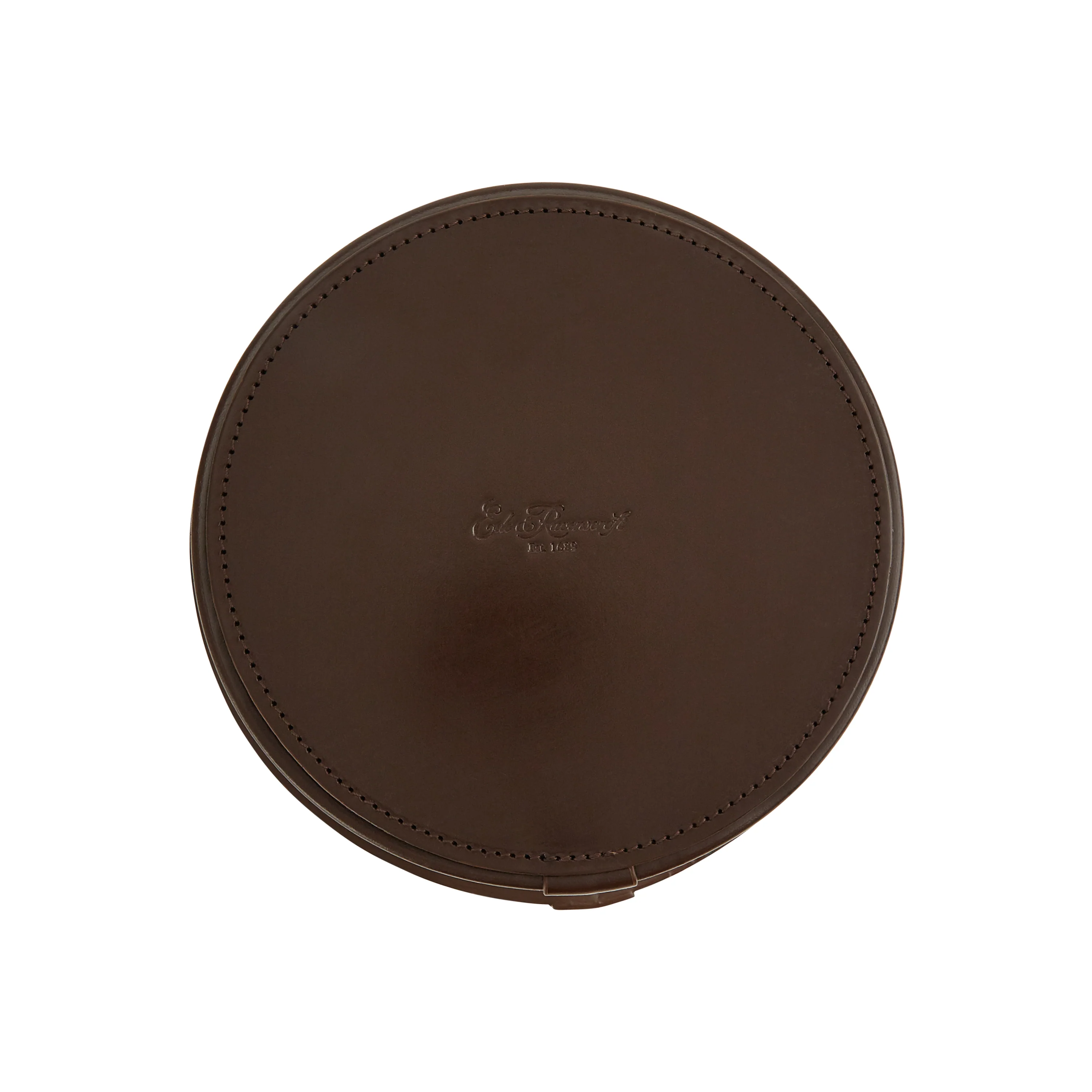 Brown Leather Round Collar Box - Image 3