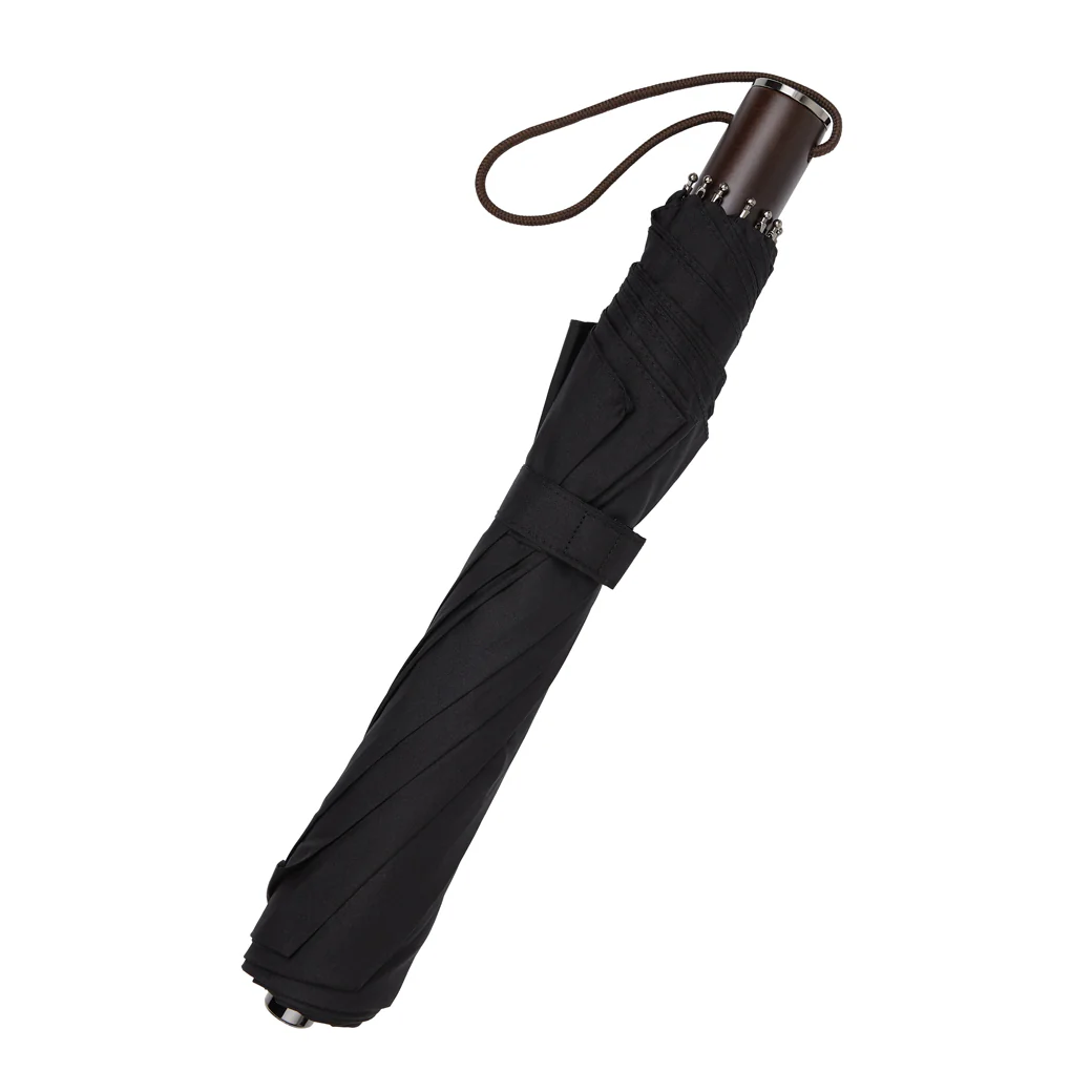 Maple Wood Straight Handle Telescopic Umbrella - Image 2