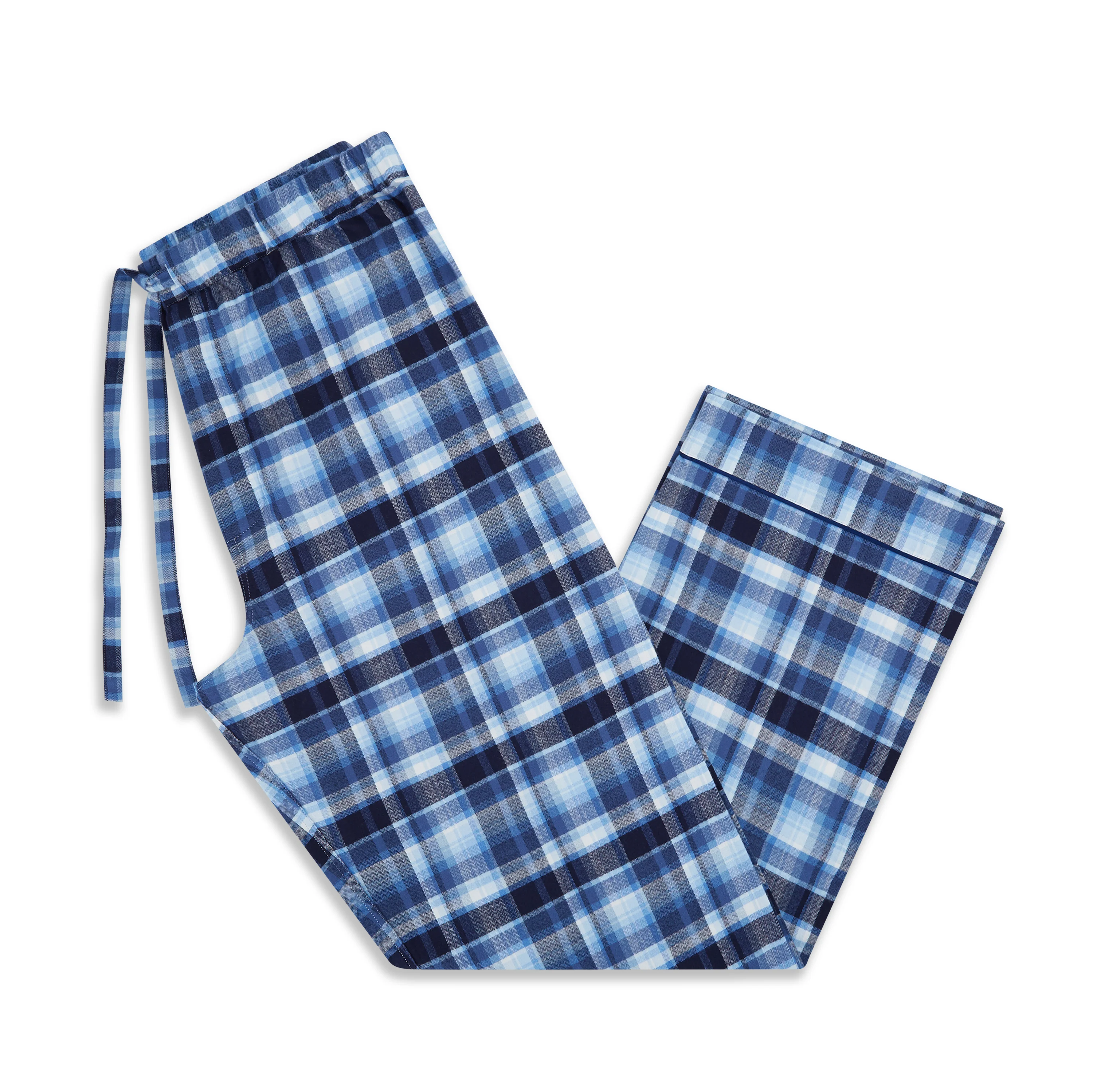 Blue Brushed Cotton Check Pyjamas - Image 3