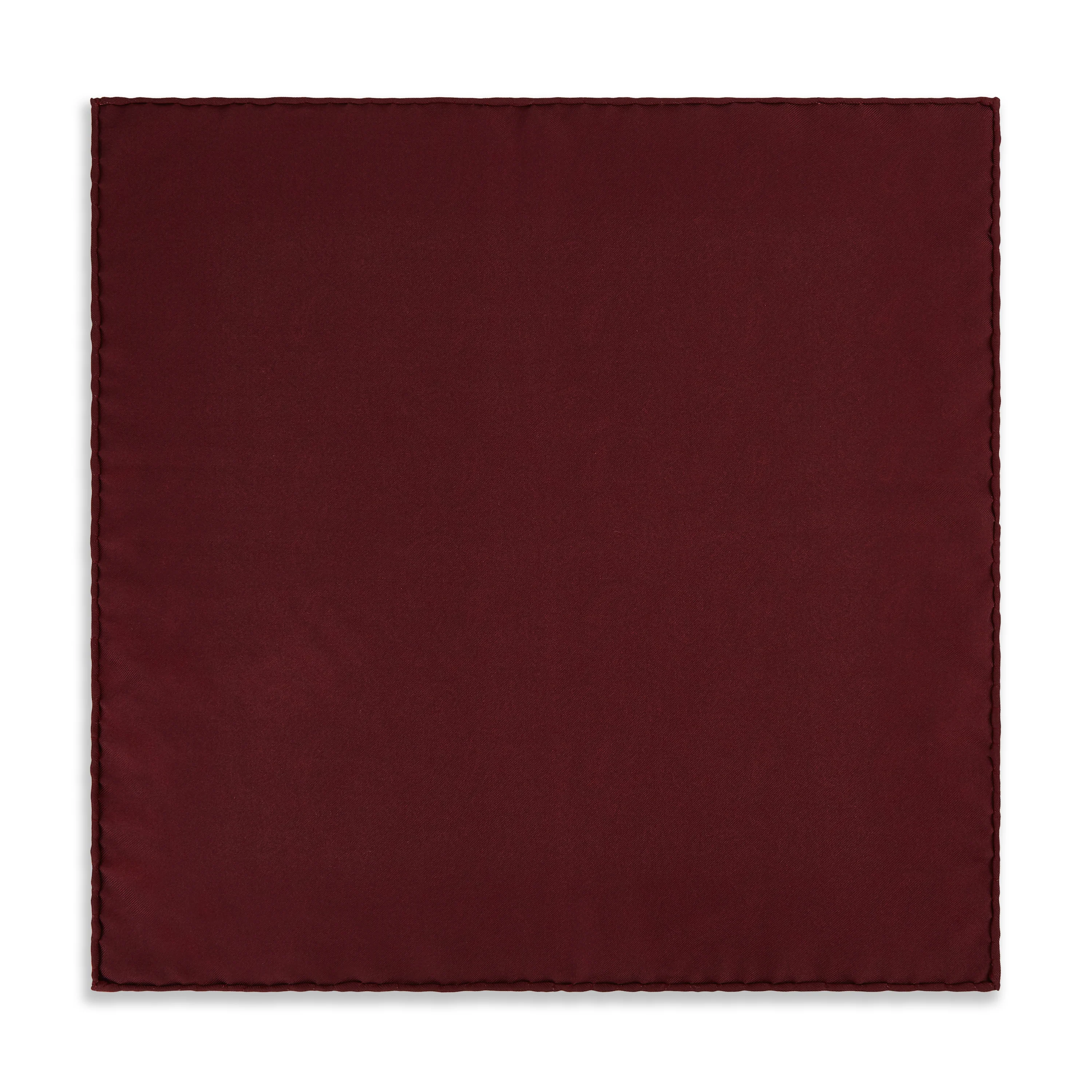 Burgundy Navy Paisley Madder Silk Reversible Pocket Square - Image 3