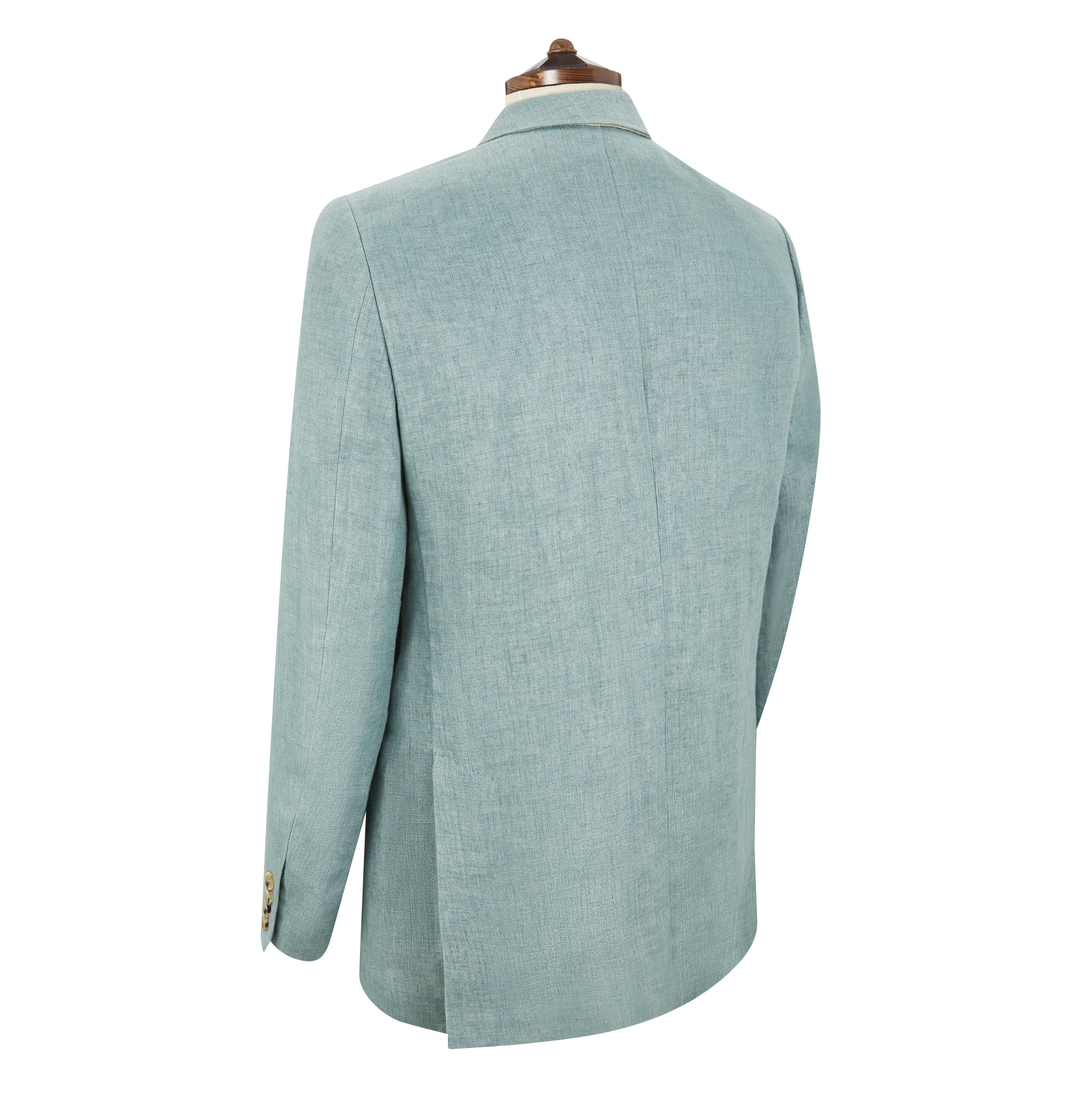 Burleigh Pale Green Double Faced Linen and Silk Jacket - Image 3