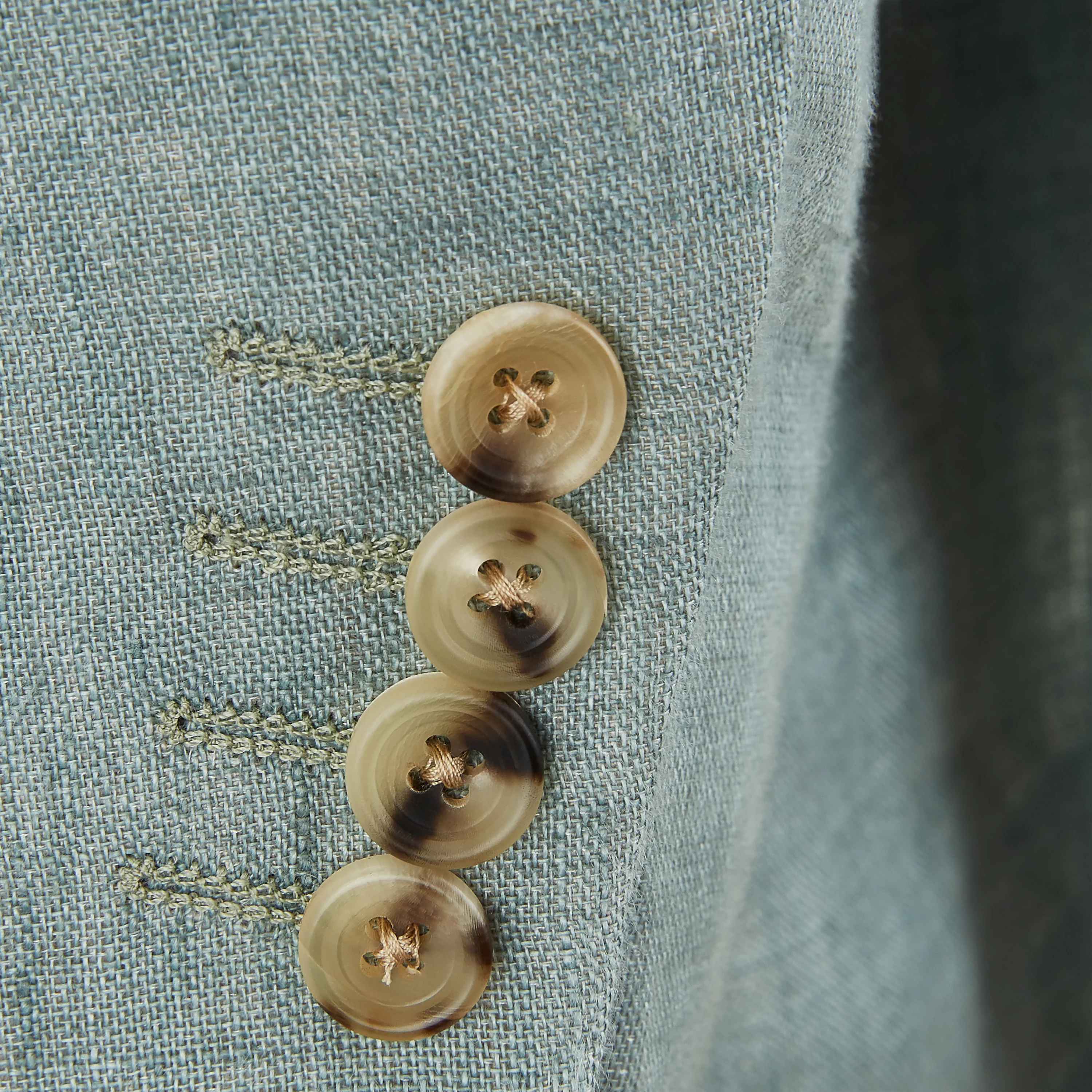Burleigh Pale Green Double Faced Linen and Silk Jacket - Image 4