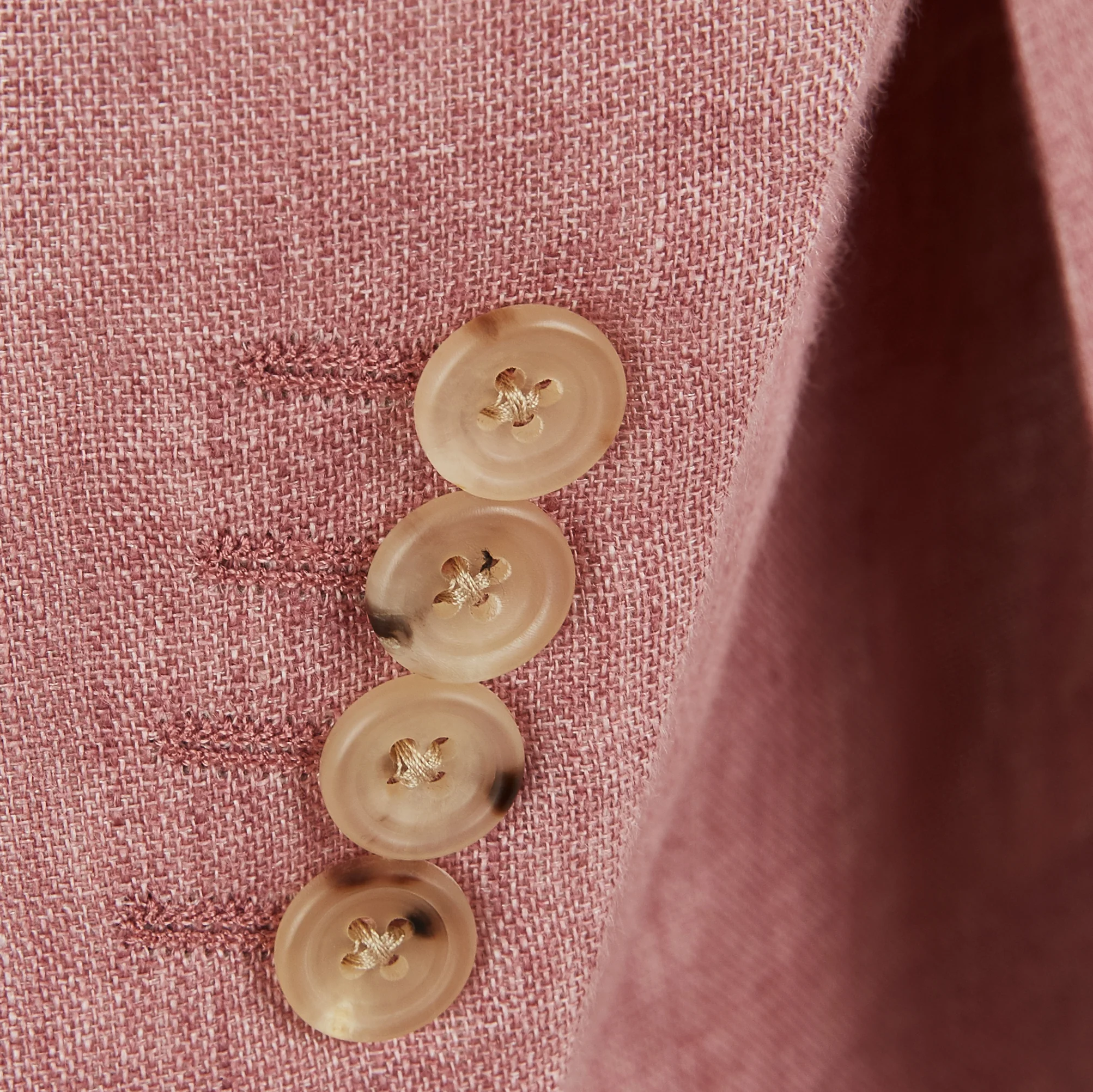 Burleigh Pink Double Faced Linen and Silk Jacket - Image 5