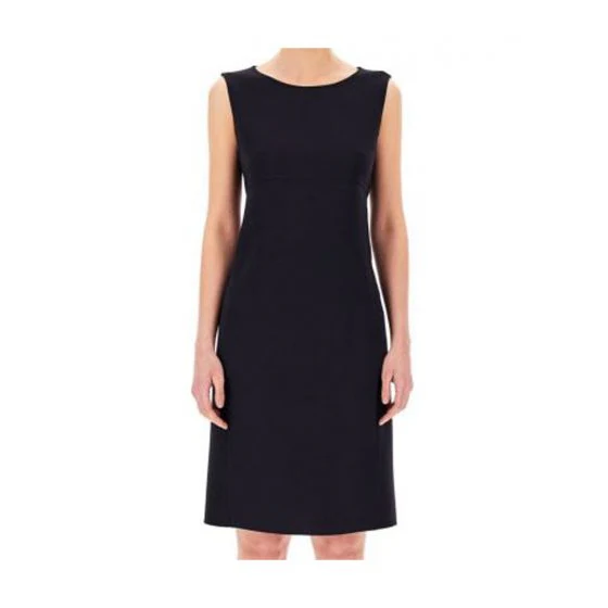 Carol Wool Crepe Shift Blue Dress - Image 2