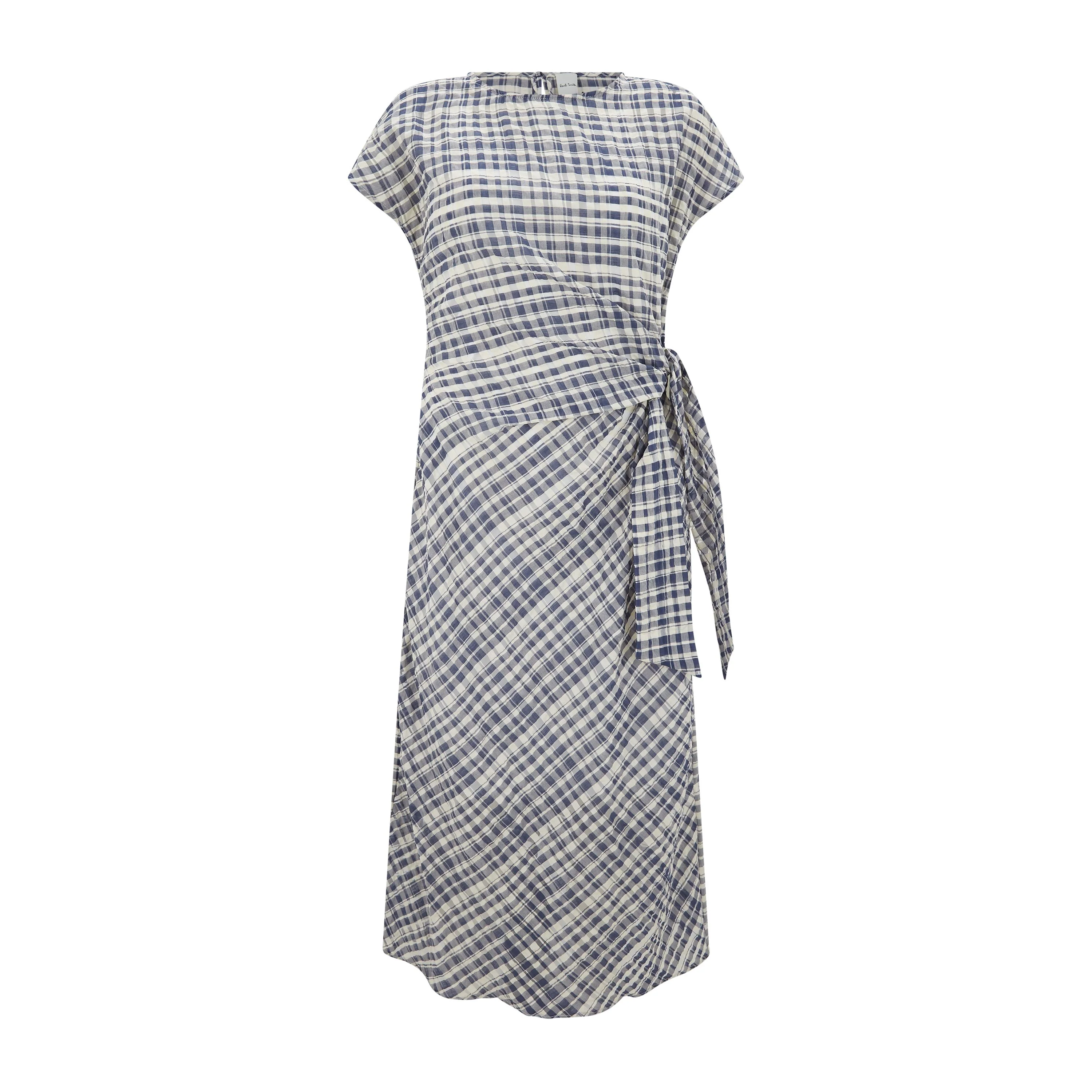 Check Tie Up Dress