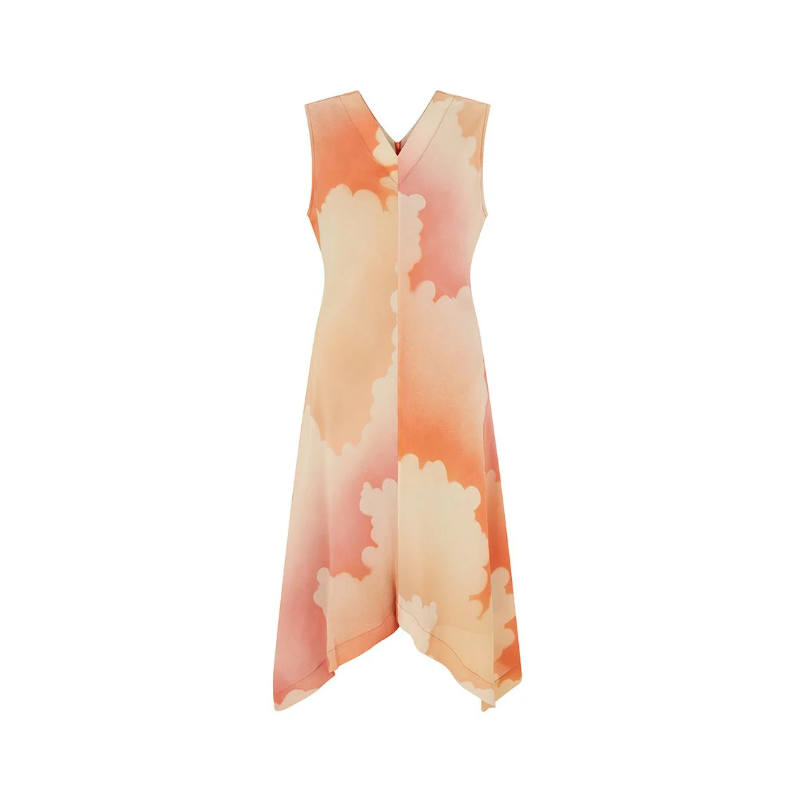 Cloud Print Silk Dress
