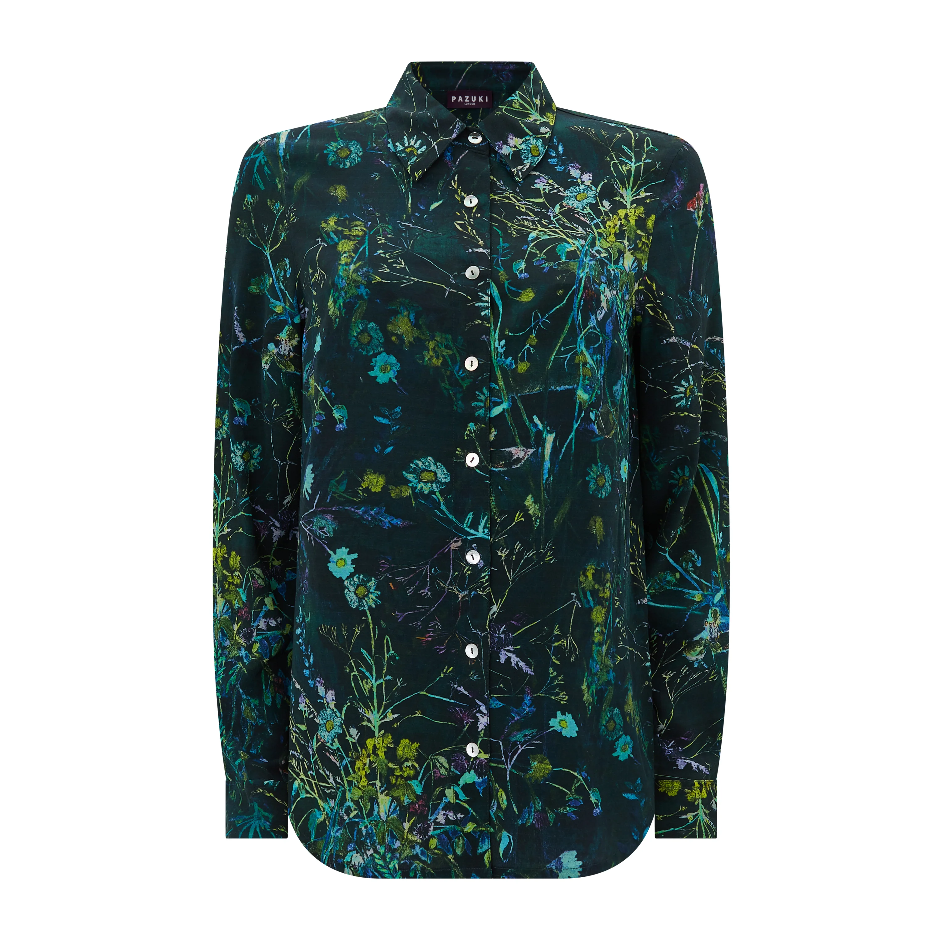 Concordia Meadow Silk Crepe De Chine Shirt
