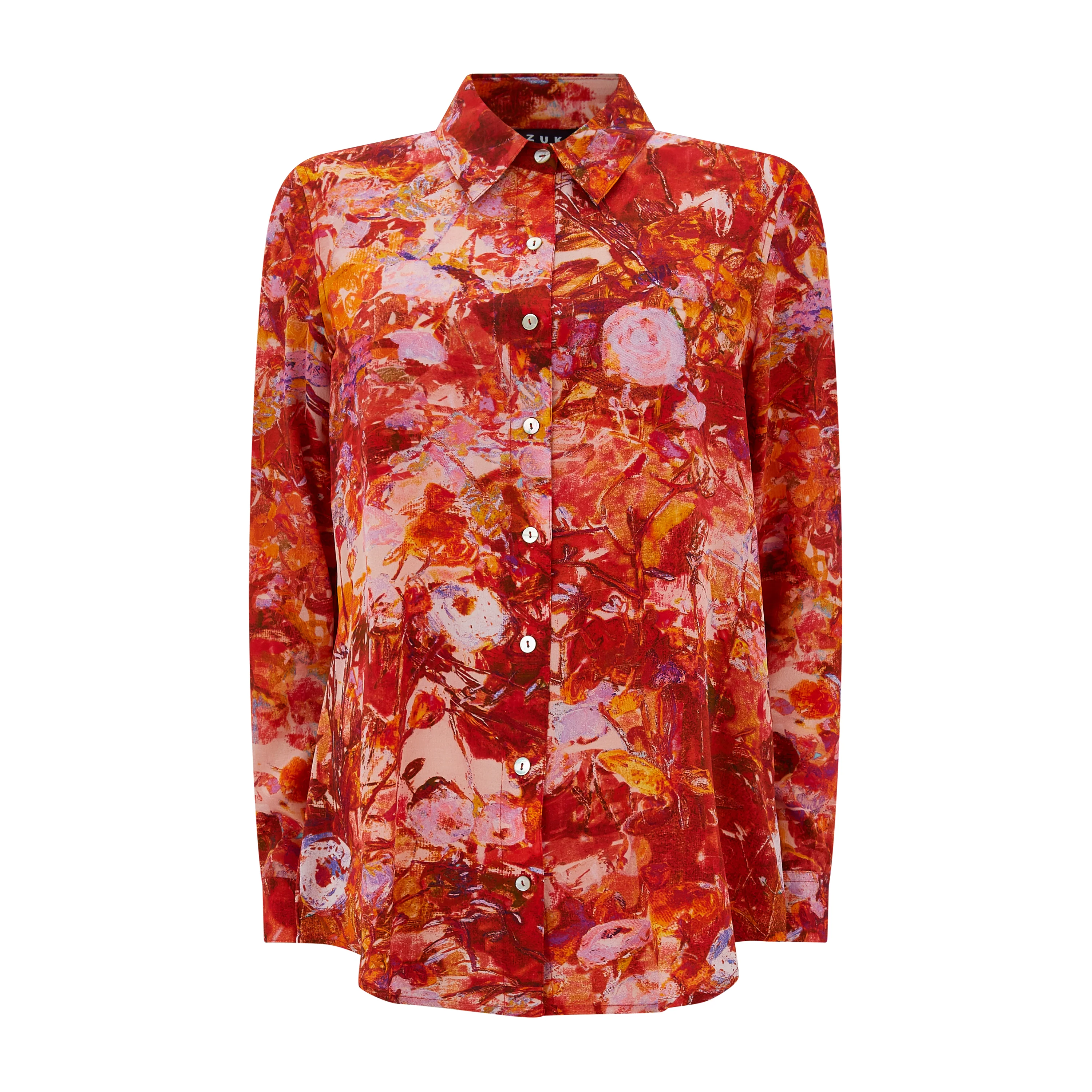 Concordia Wild Garden Silk Crepe De Chine Shirt