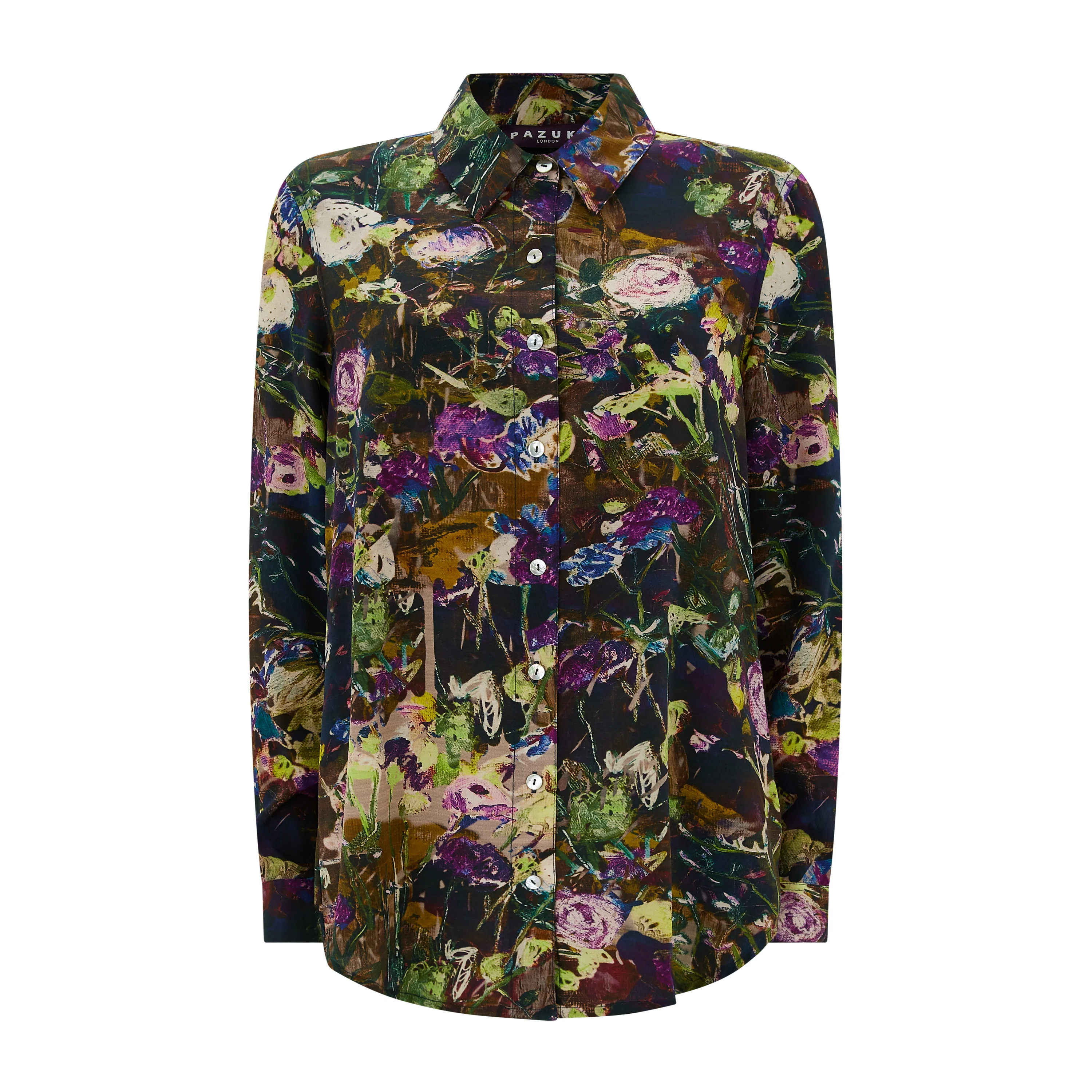 Concordia Wild Garden Silk Crepe De Chine Shirt