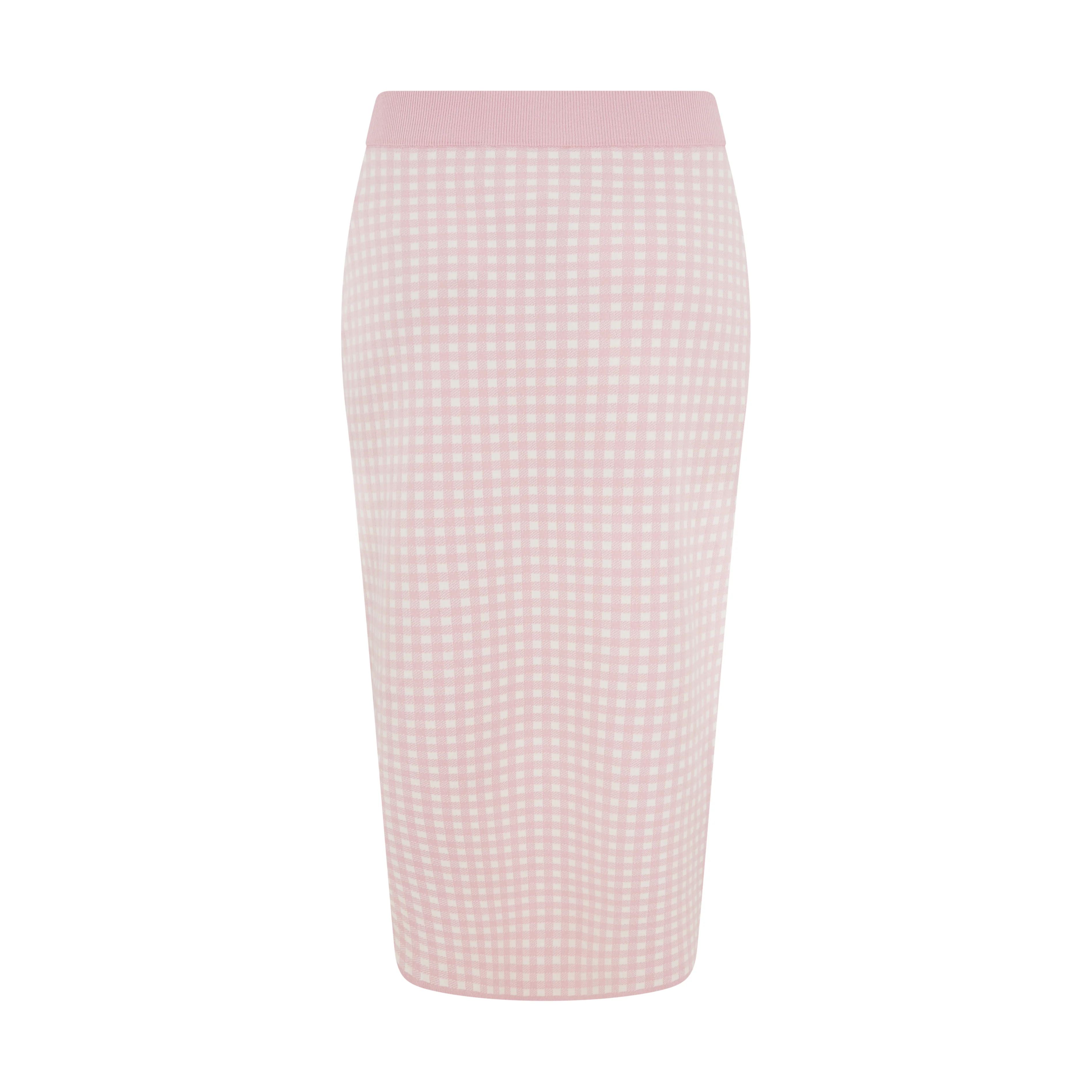 Dalmine Pink Gingham Knitted Skirt - Image 2