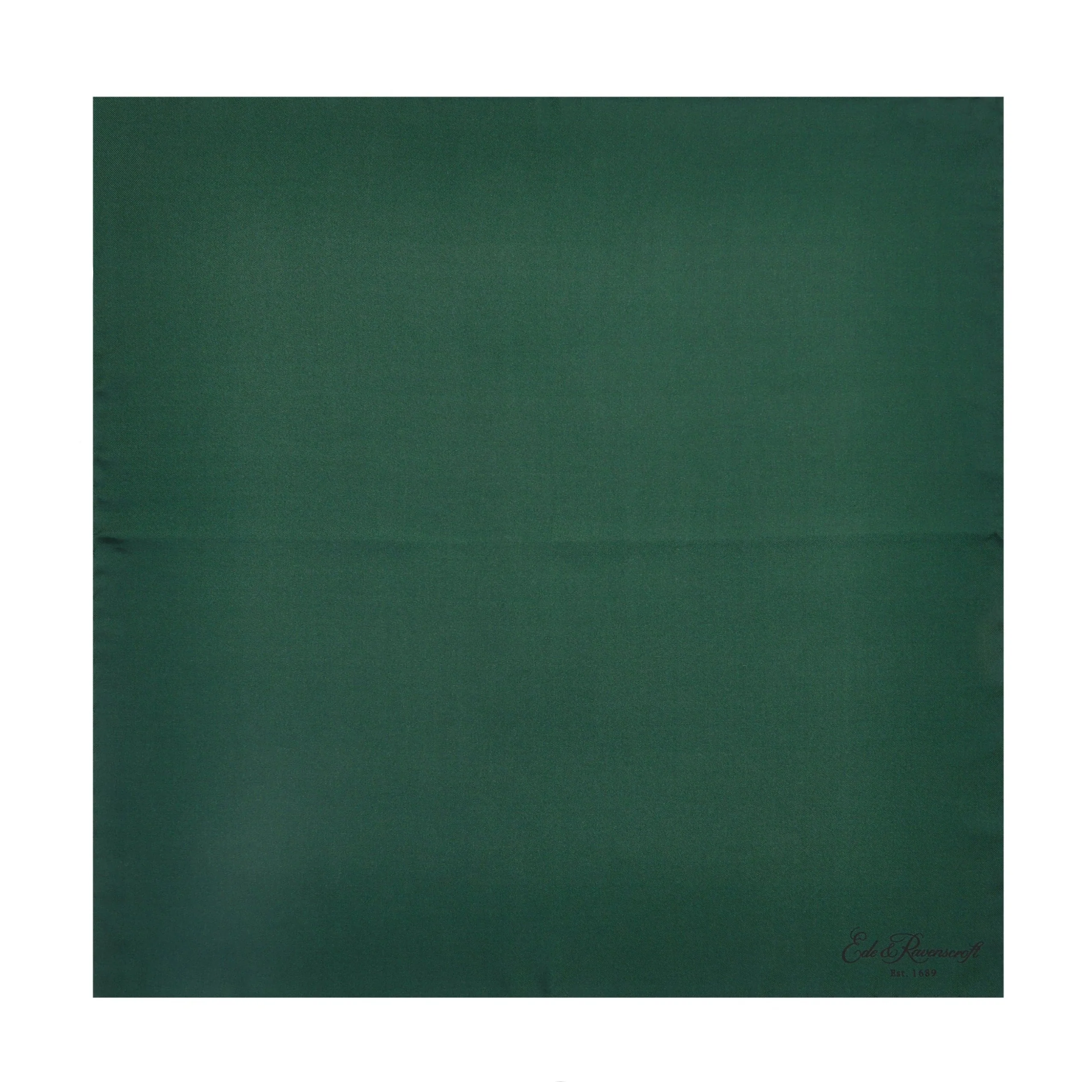 Dark Green Silk Fine Twill Pocket Square