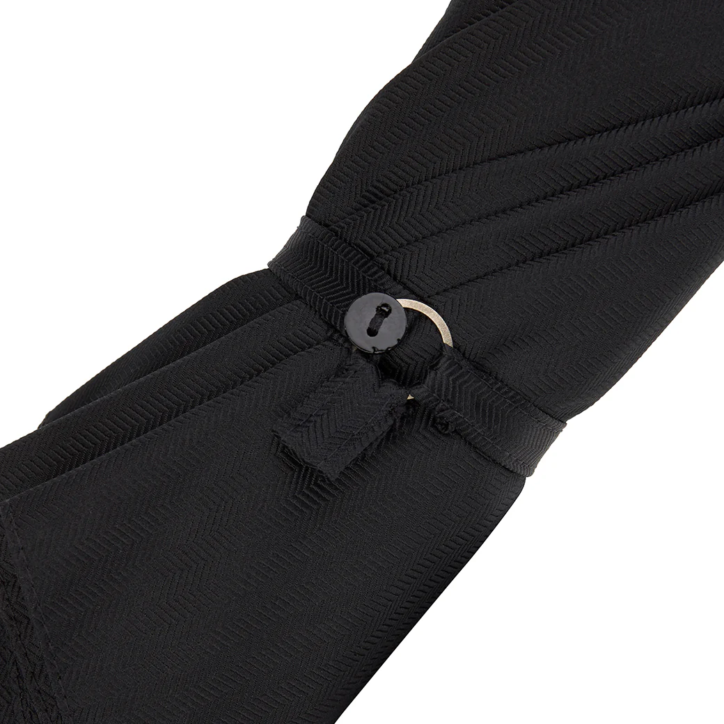 Dark Maple Wood-Handle Solid Black Umbrella - Image 3