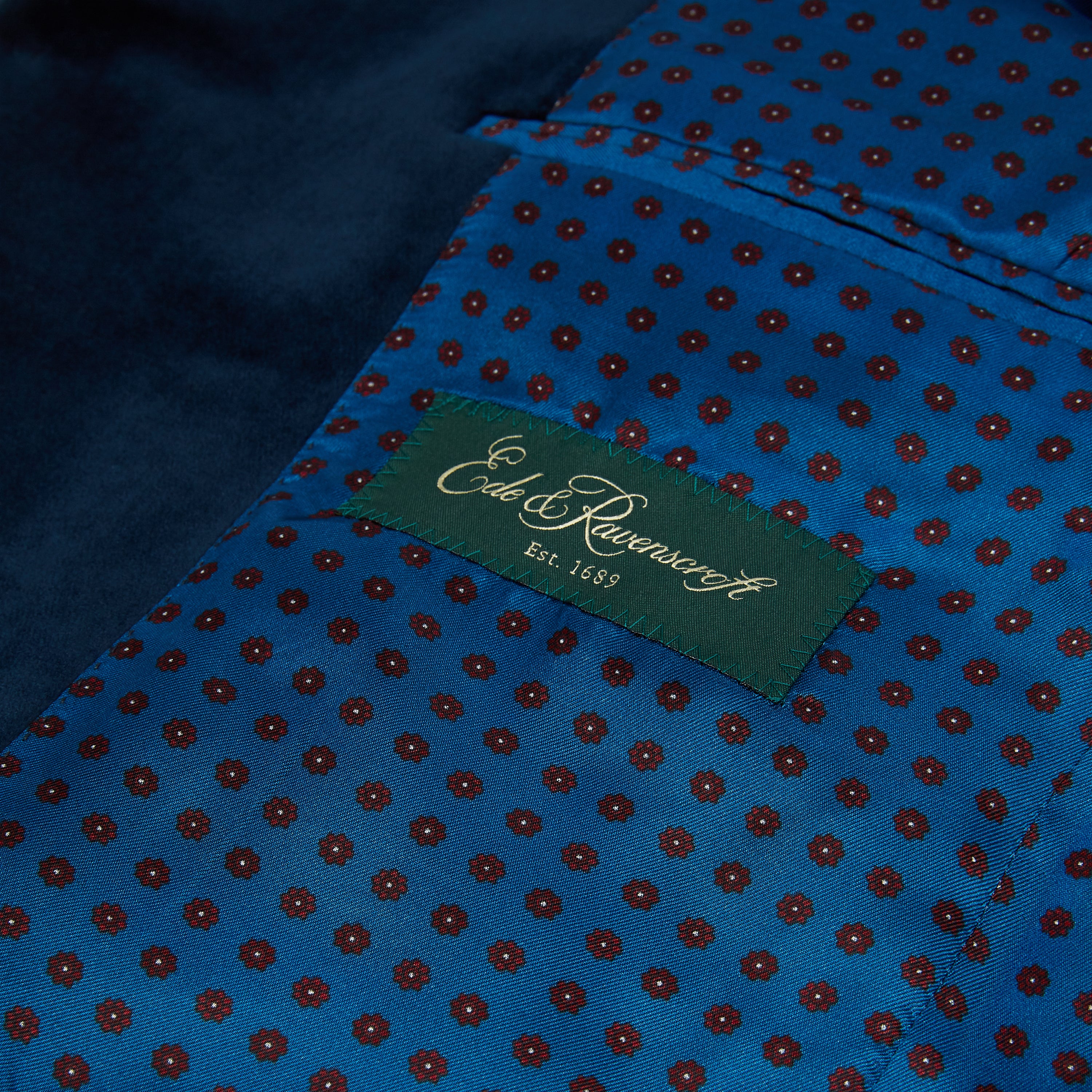 Darley French Navy Nehru Velvet Jacket - Image 5