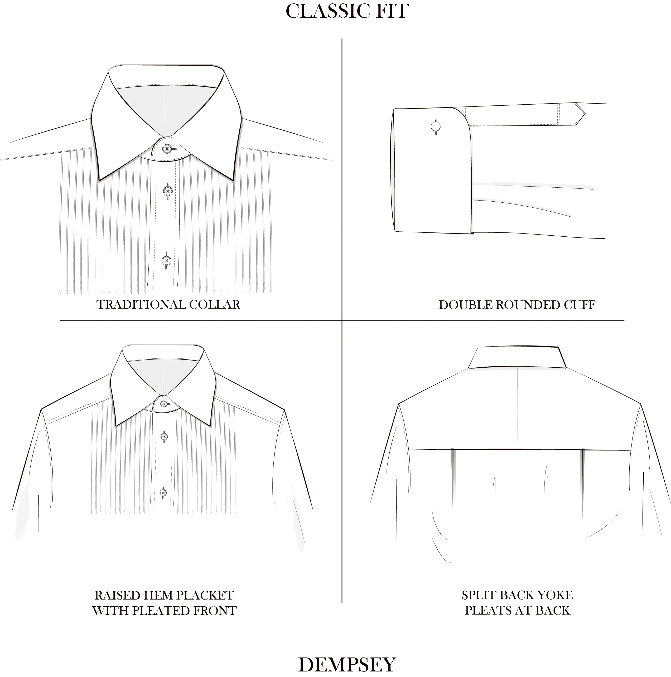 Dempsey White Pleated Dress Shirt - Image 6