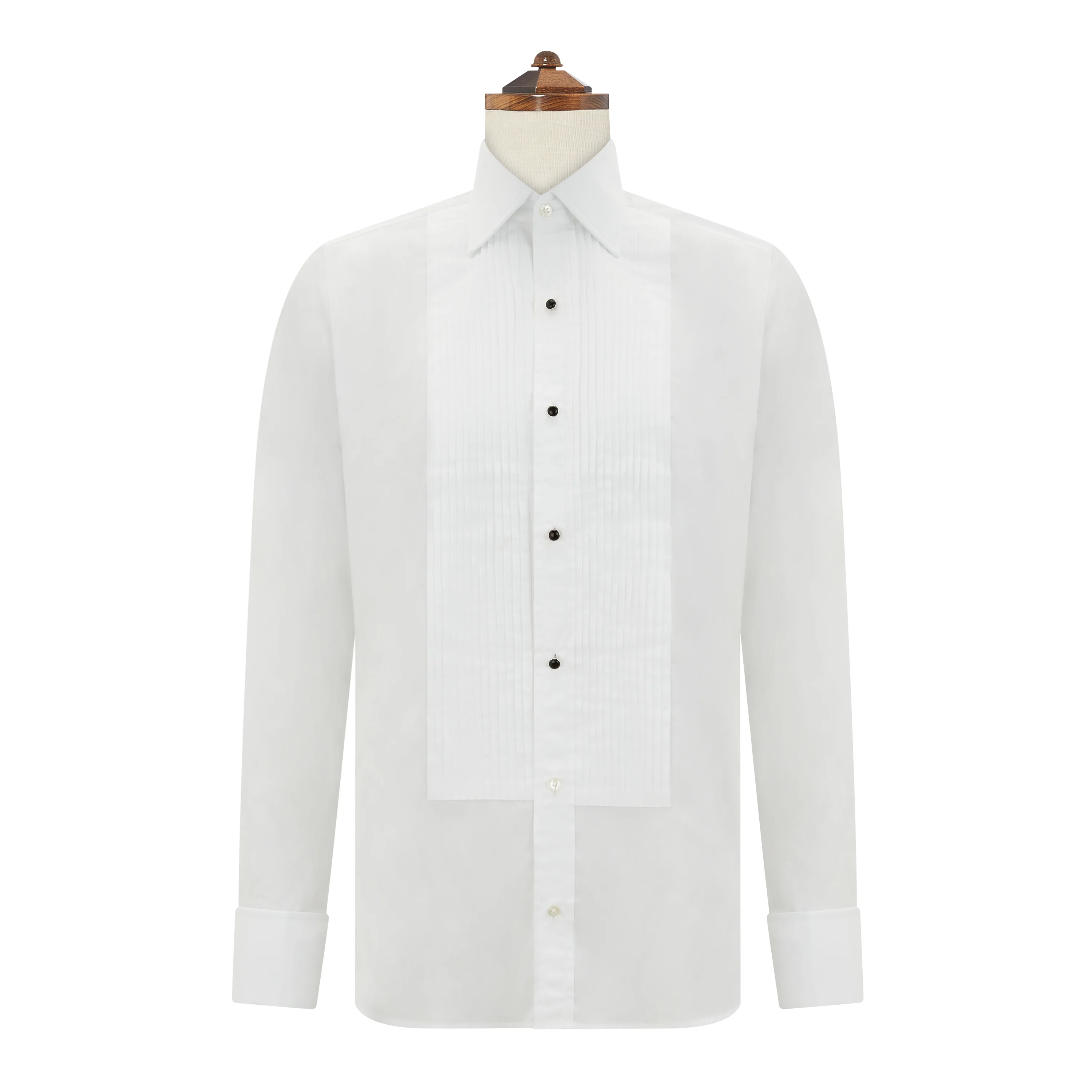 Dewitt White Pleated Dress Shirt - Image 5